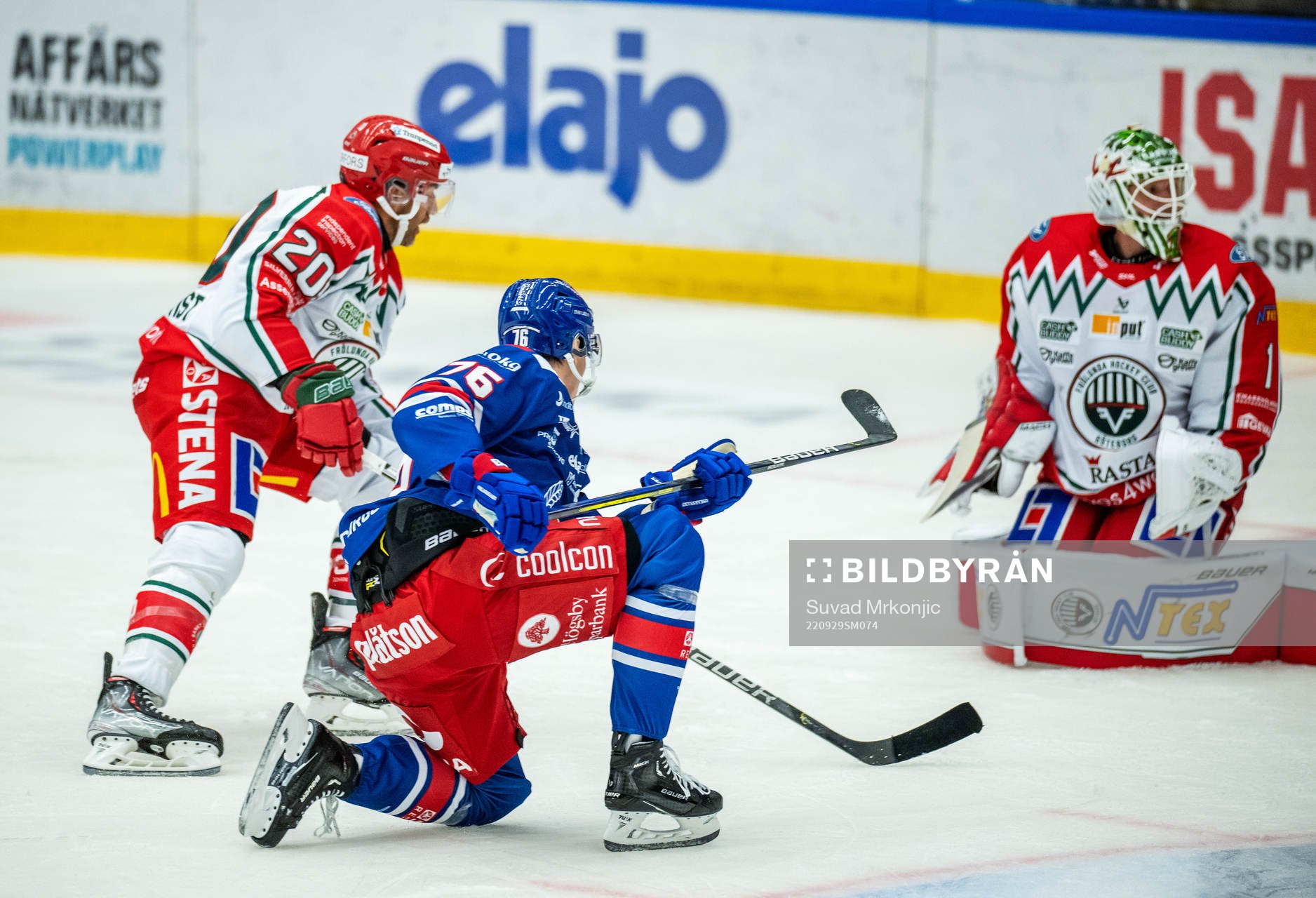Oskarshamns Emil Lilleberg gör 2-2 bakom Frölundas