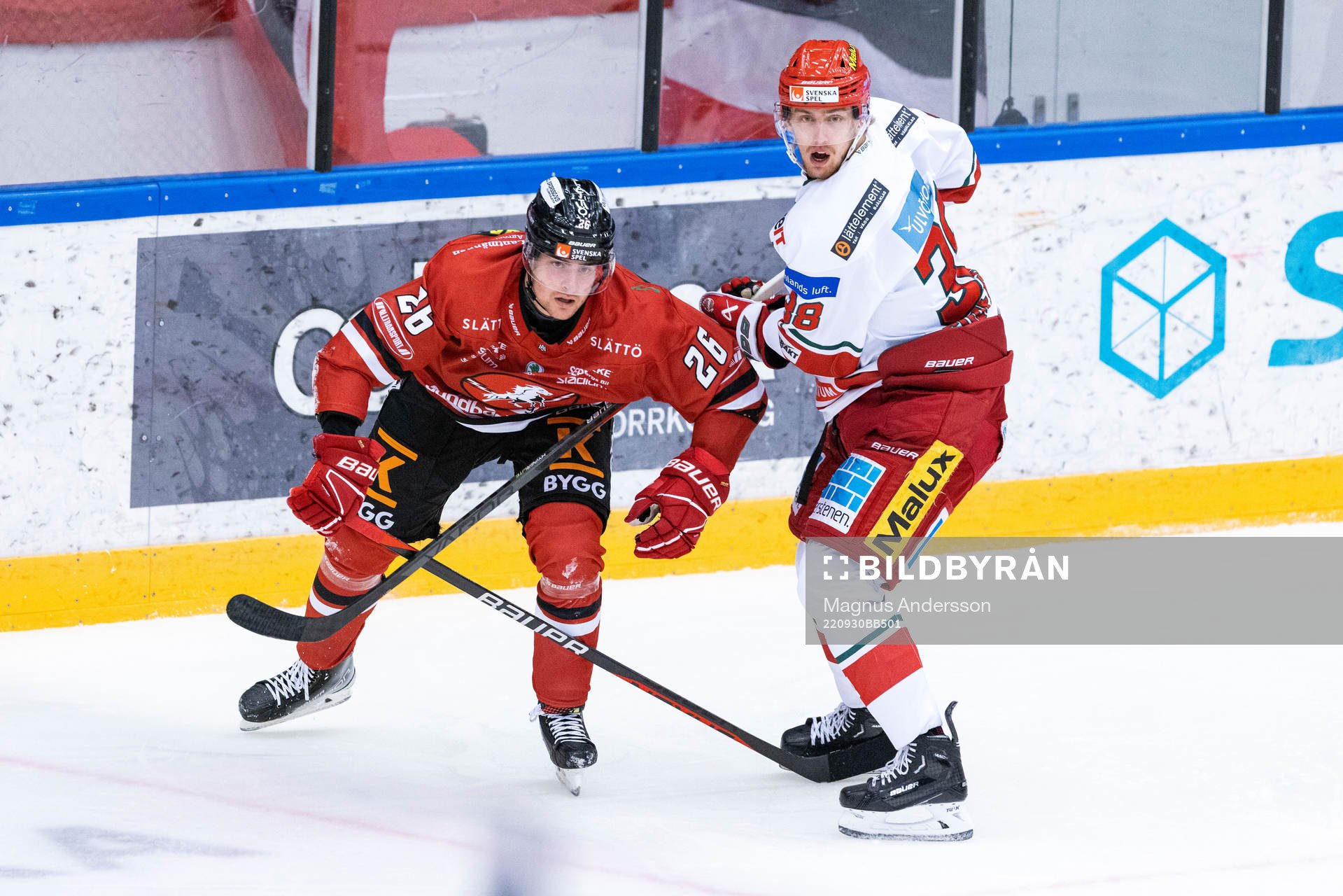 Vita Hästens Alex Brännstam och Modos Johan Södergran