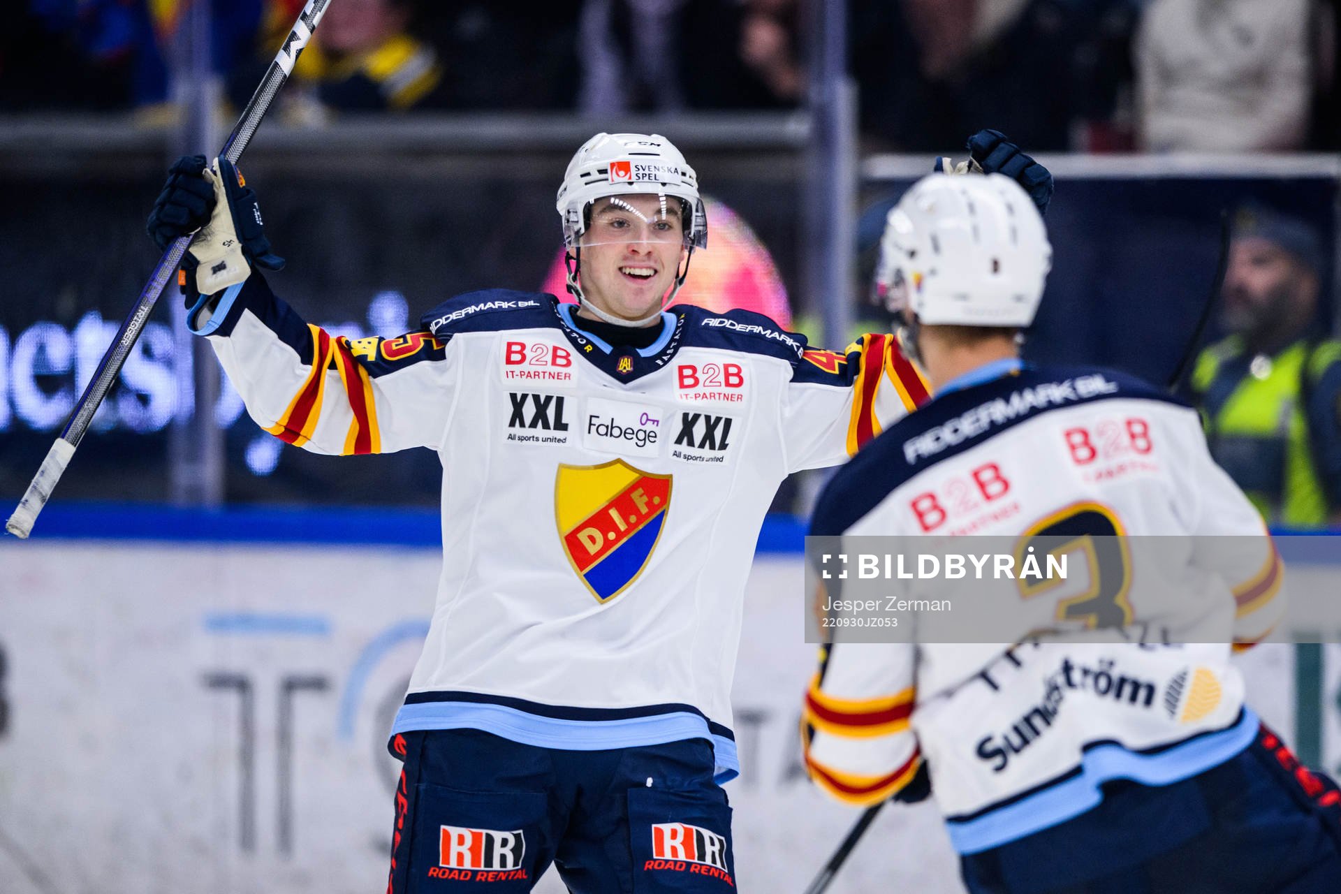 Djurgårdens Noah Östlund jublar