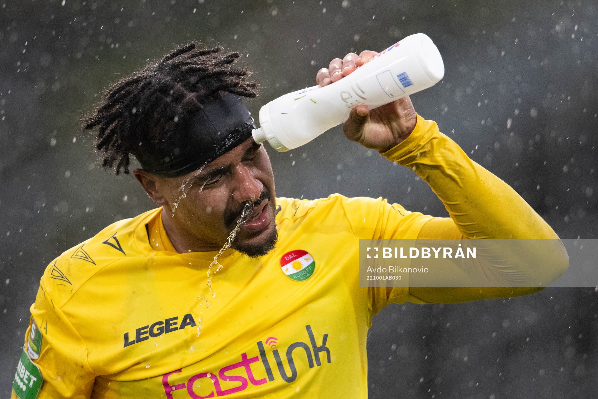 Dalkurds Fabio Nicolas Dixon under fotbollsmatchen i Superettan mellan Landskrona och Dalkurd den 1 oktober 2022 i Landskrona. 