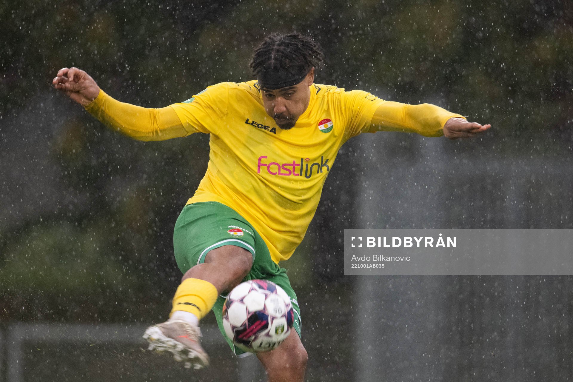 Dalkurds Fabio Nicolas Dixon under fotbollsmatchen i Superettan mellan Landskrona och Dalkurd den 1 oktober 2022 i Landskrona. 
