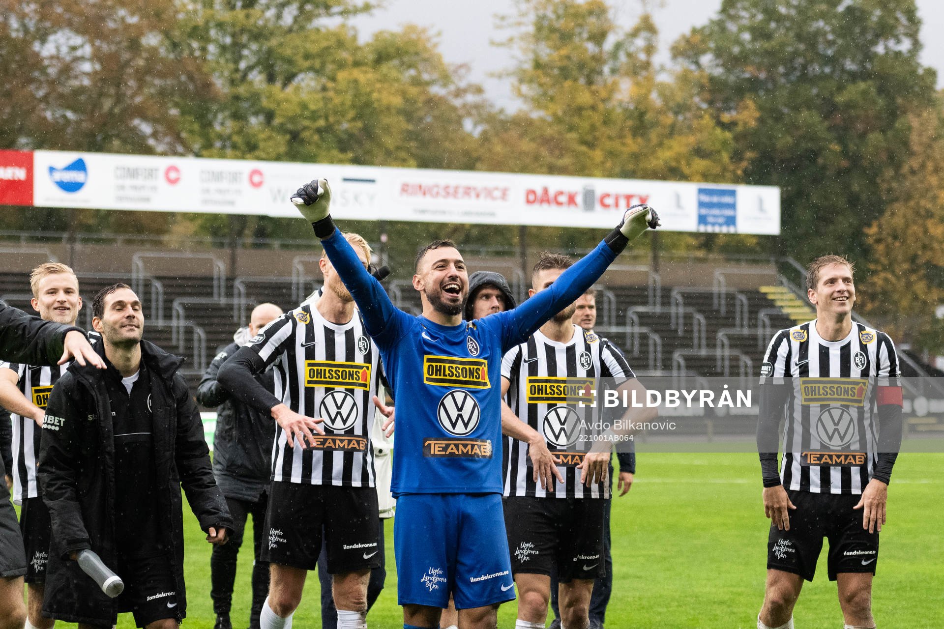 Landskronas målvakt Amr Kaddoura jublar