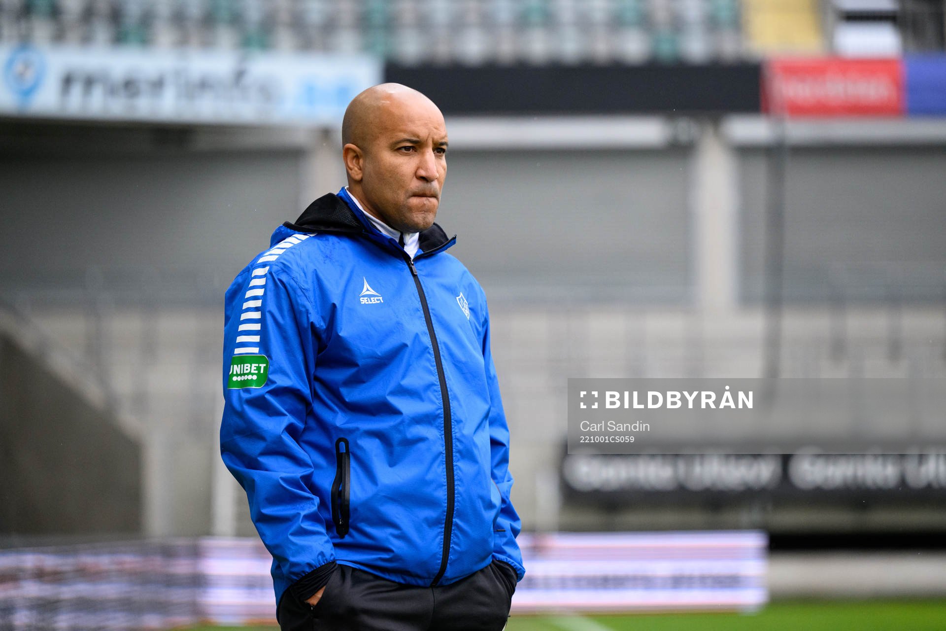 Brages tränare Kleber Saarenpää under fotbollsmatchen i Superettan mellan Örgryte och Brage den 1 oktober 2022 i Göteborg. 