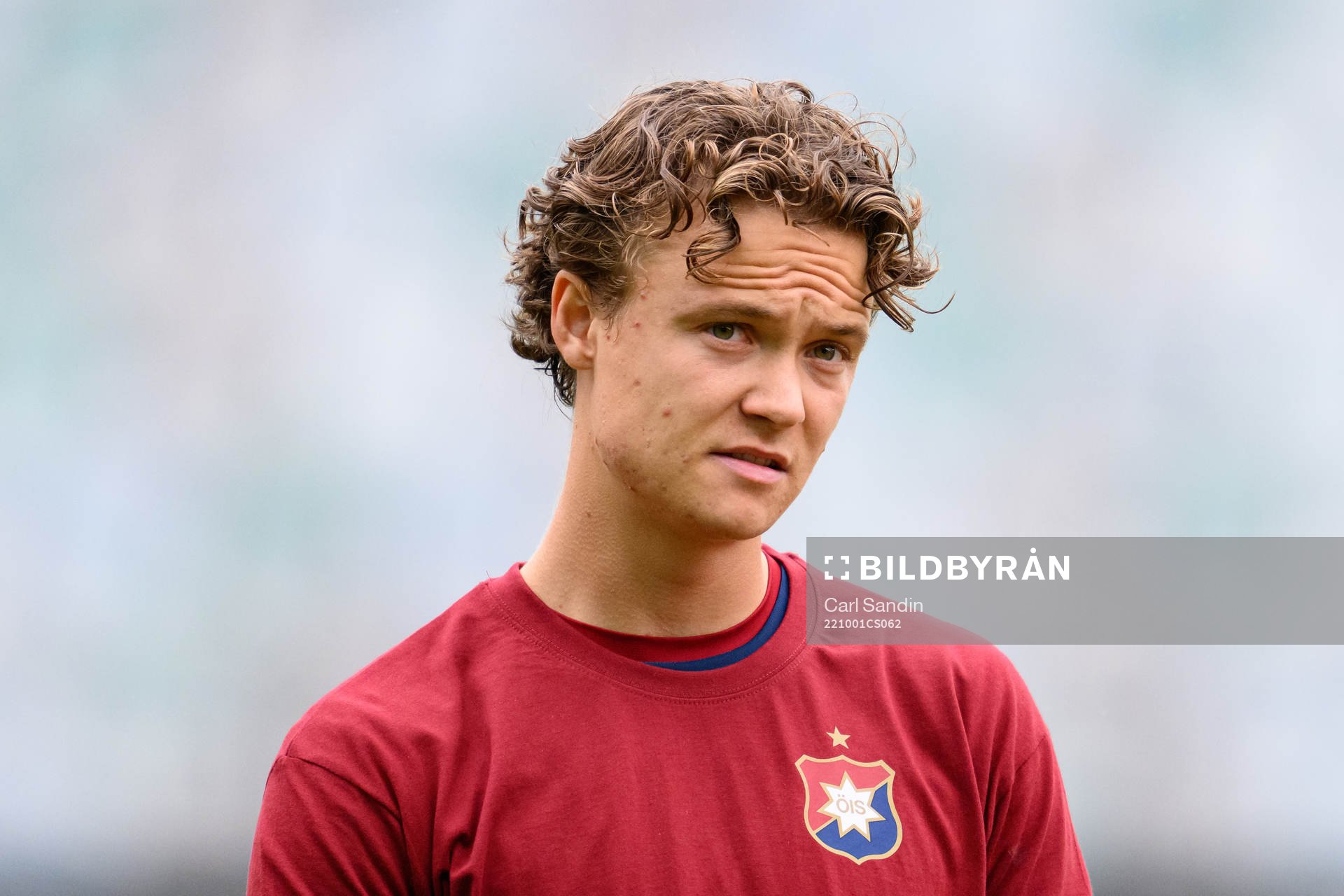 Örgrytes Herman Sjögrell vid lineup innan fotbollsmatchen