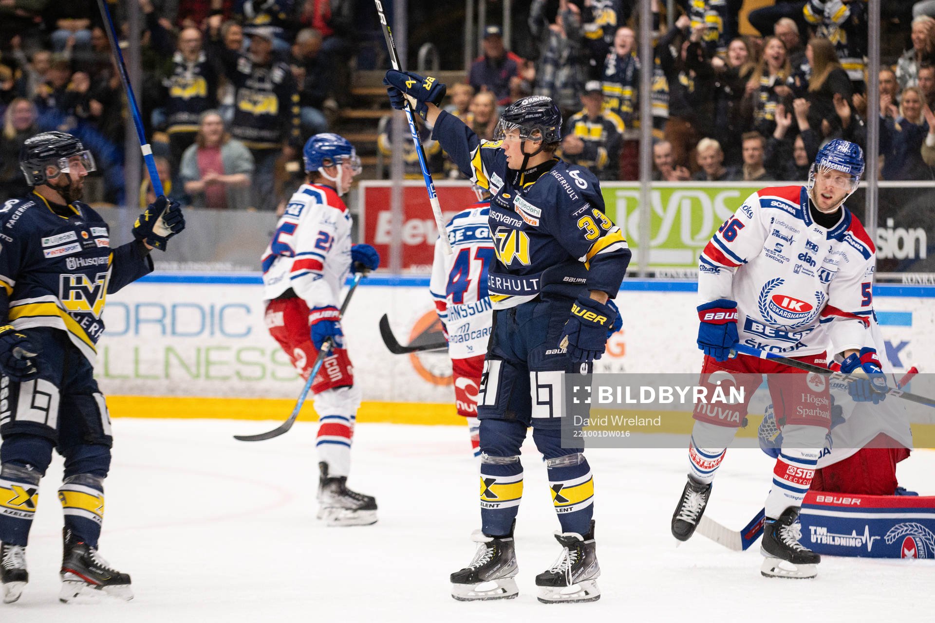 HV71s Måns Lindbäck jublar