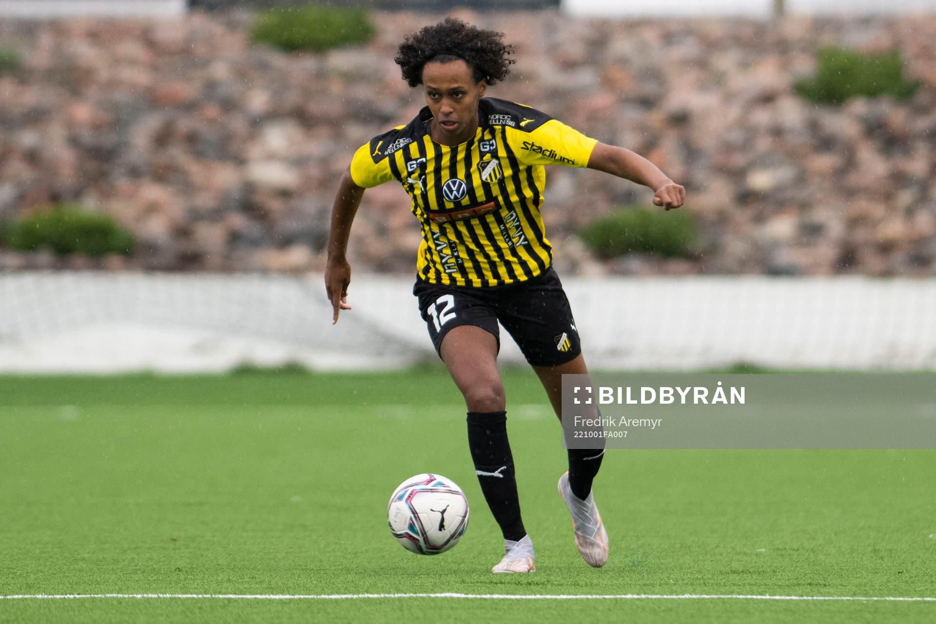 Häckens Hanna Lofthammar under fotbollsmatchen i Division Ett Mellersta Götaland mellan Häcken och Onsala den 1 oktober 2022 i Göteborg.
