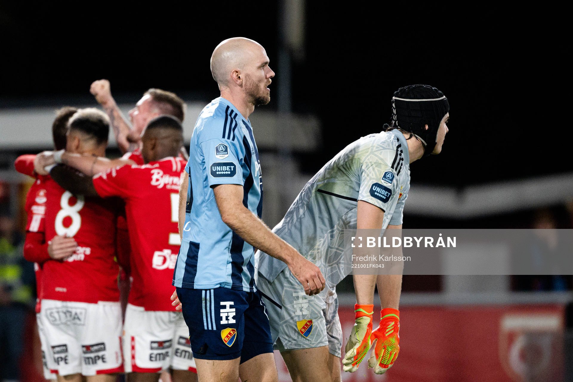 Djurgårdens Marcus Danielson och målvakt Jacob Widell