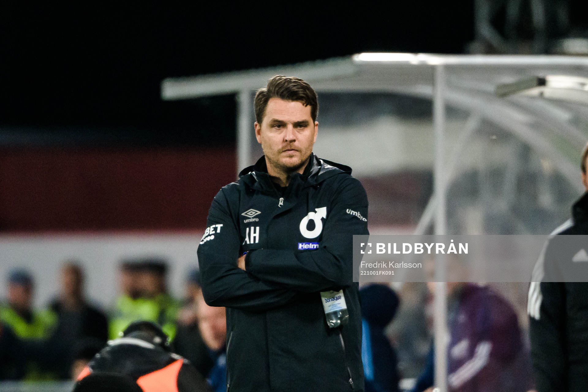 Degerfors tränare Andreas Holmberg under fotbollsmatchen i Allsvenskan mellan Degerfors och Djurgården den 1 oktober 2022 i Degerfors.