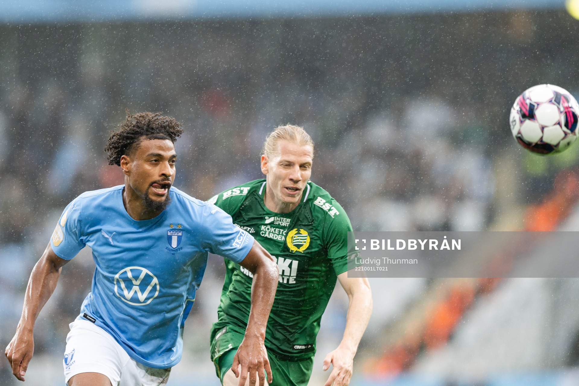 Malmö FFs Joseph Ceesay och Hammarbys Gustav Ludwigson