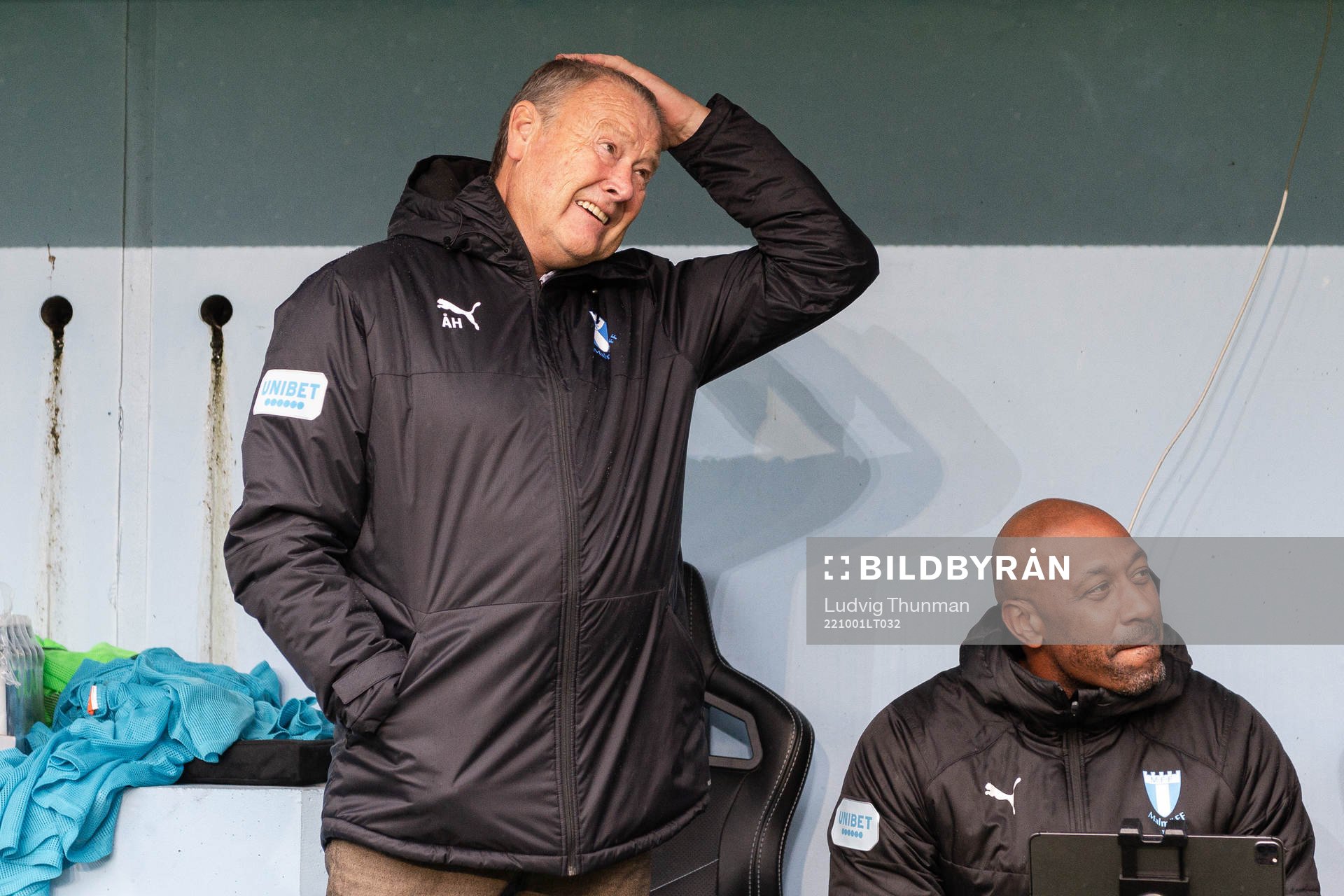 Malmö FFs tränare Åge Hareide och assisterande tränare