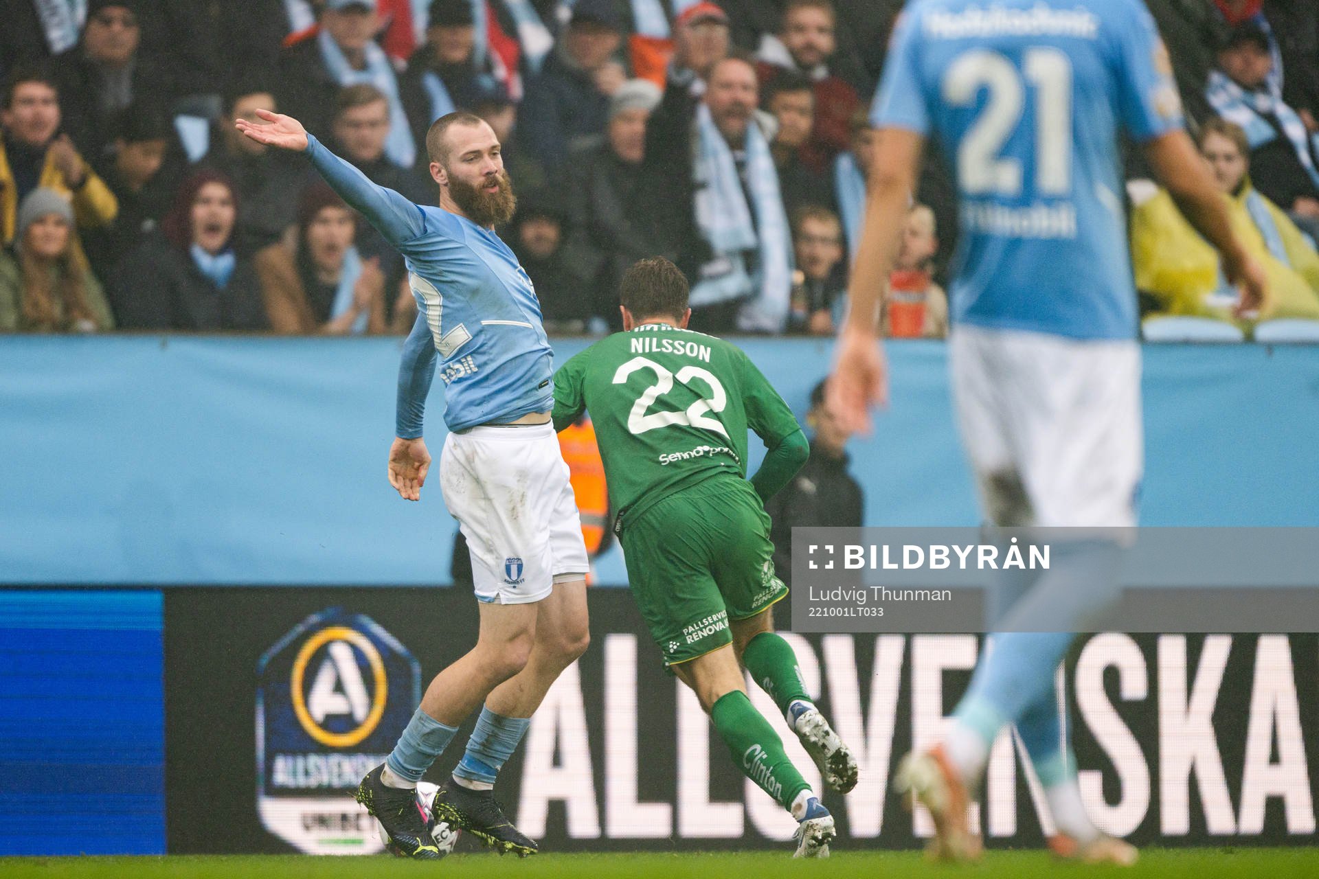 Malmö FFs Jo Inge Berget och Hammarbys Joel Nilsson