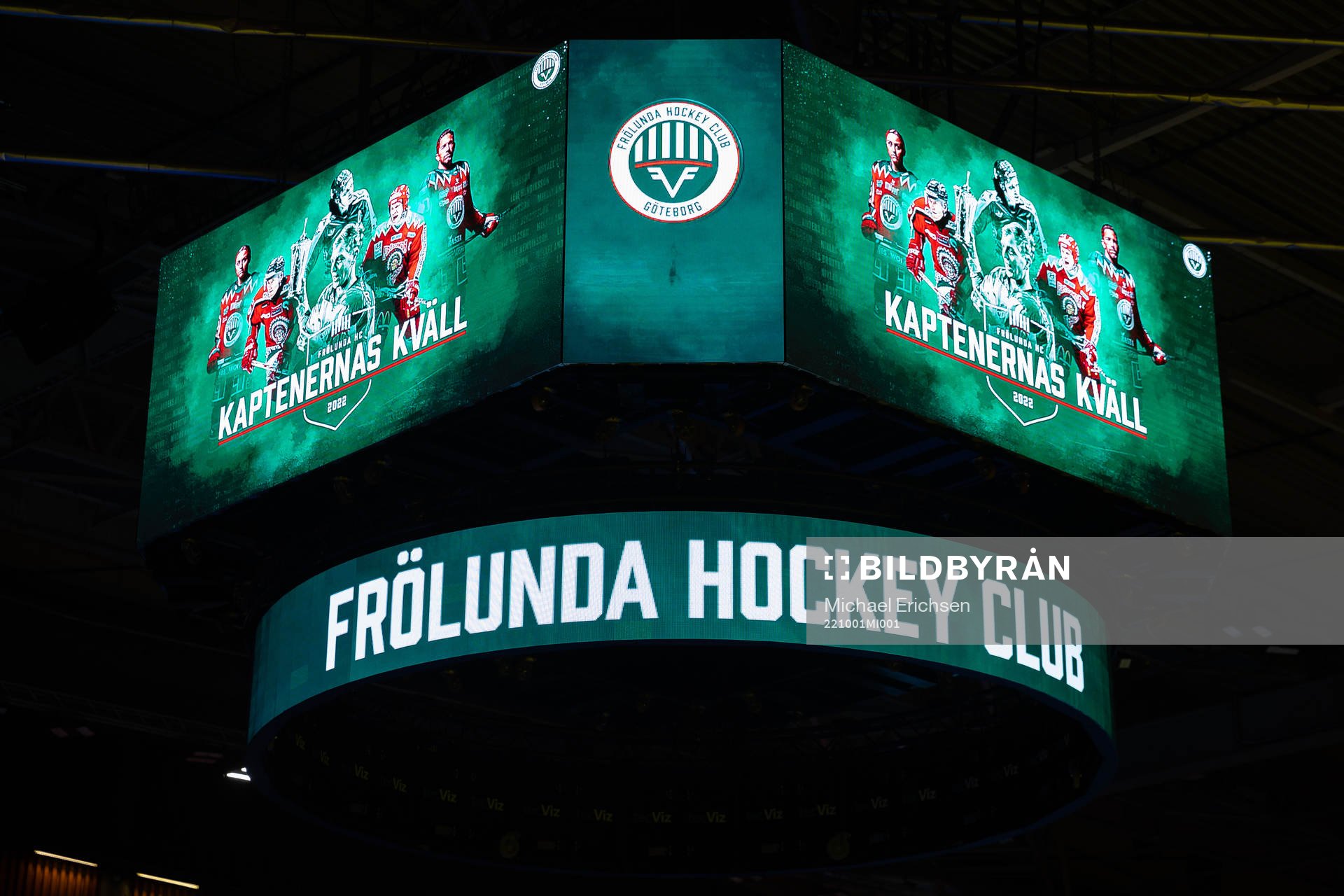 Jumbotronen i Scandinavium innan  ishockeymatchen i SHL