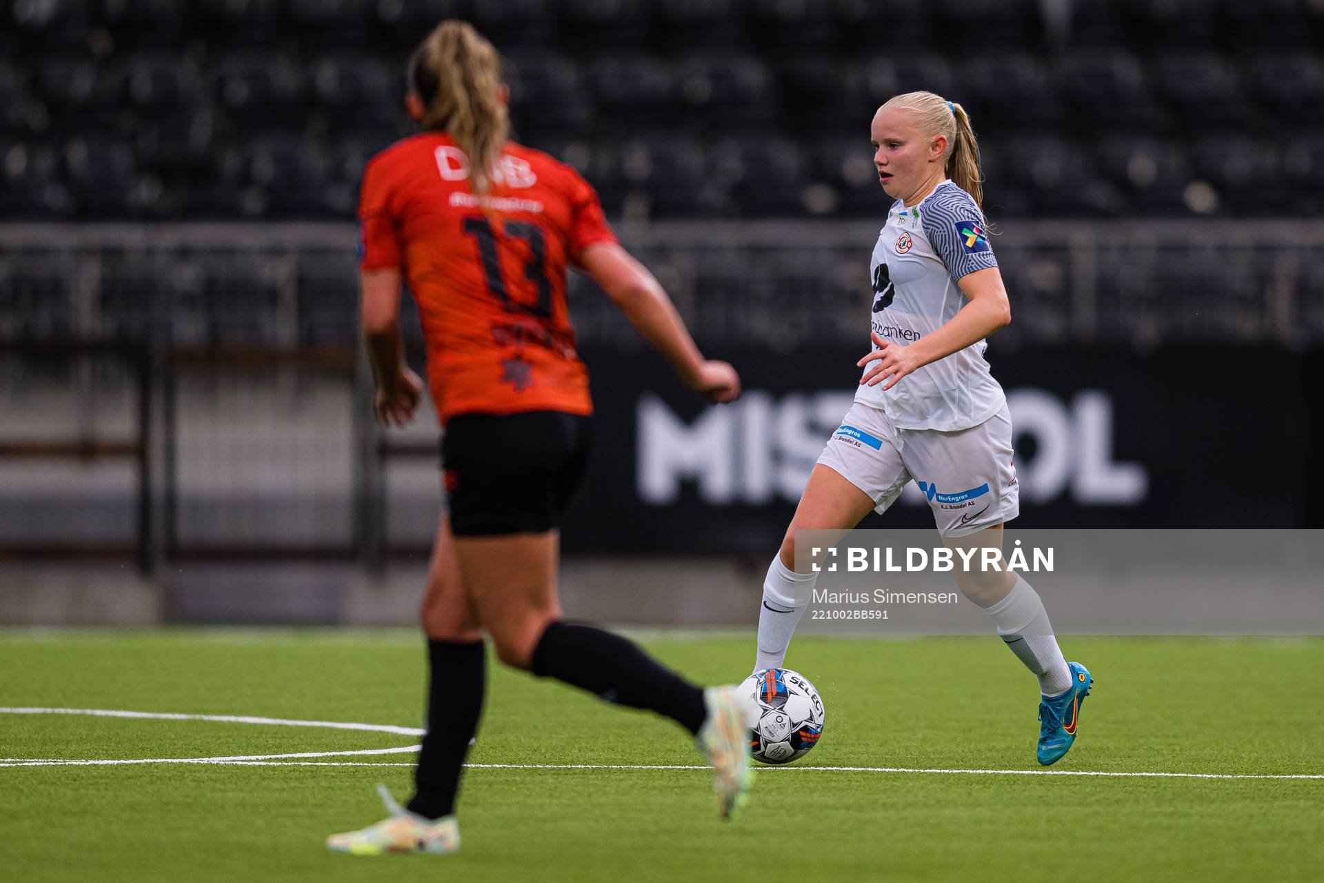 Linnéa Solvoll Laupstad of Arna-Bjørnar during the Toppserien football match between Åsane and Arna-Bjørnar on October 2, 2022 in Bergen.