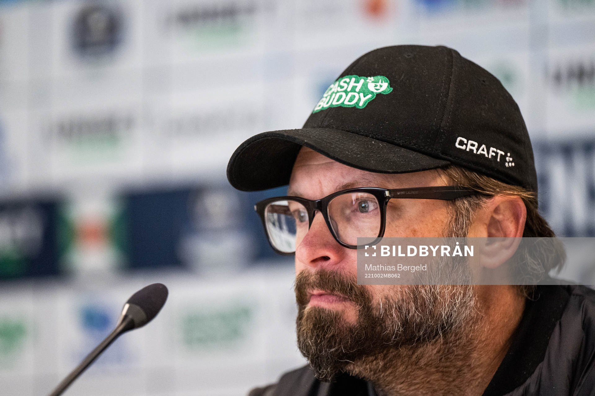 Varbergs tränare Joakim Persson under presskonferensen efter fotbollsmatchen i Allsvenskan mellan Varberg och Häcken den 2 oktober 2022 i Varberg.