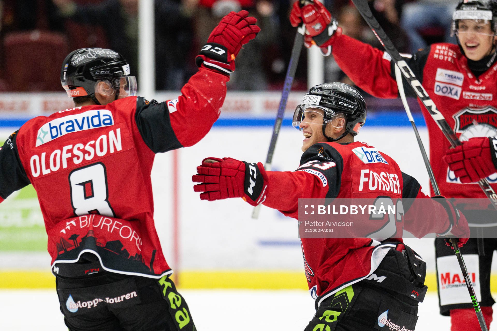 Malmö Redhawks Christoffer Forsberg  jublar