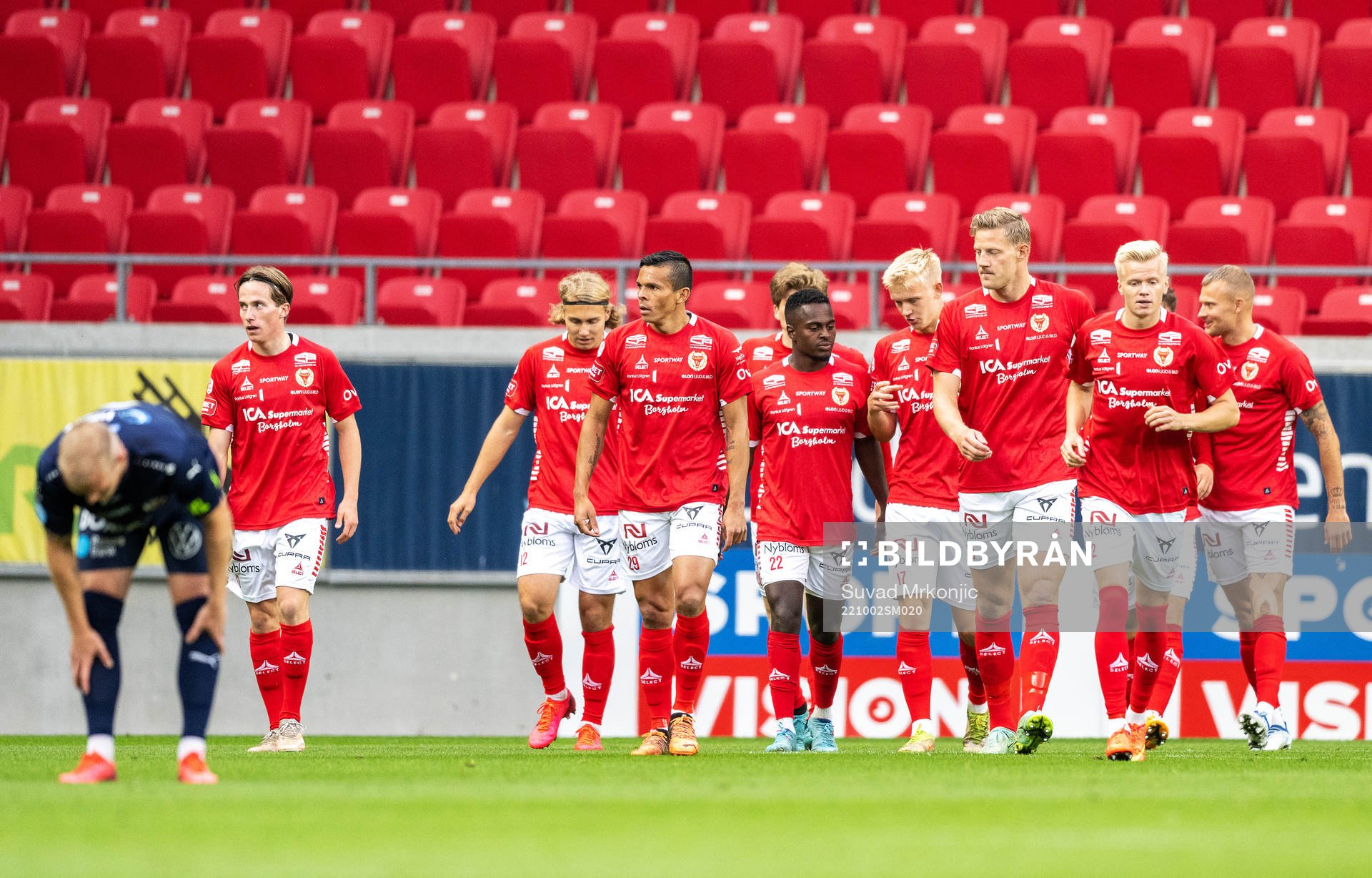 Kalmars spelare jublar