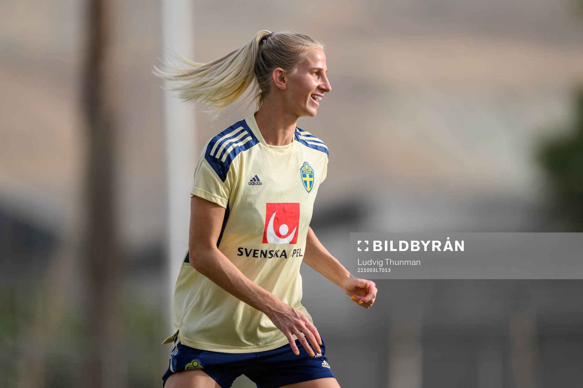Sofia Jakobsson during a training session with the Swedish women's national football team on October 3, 2022 in Cordoba. 