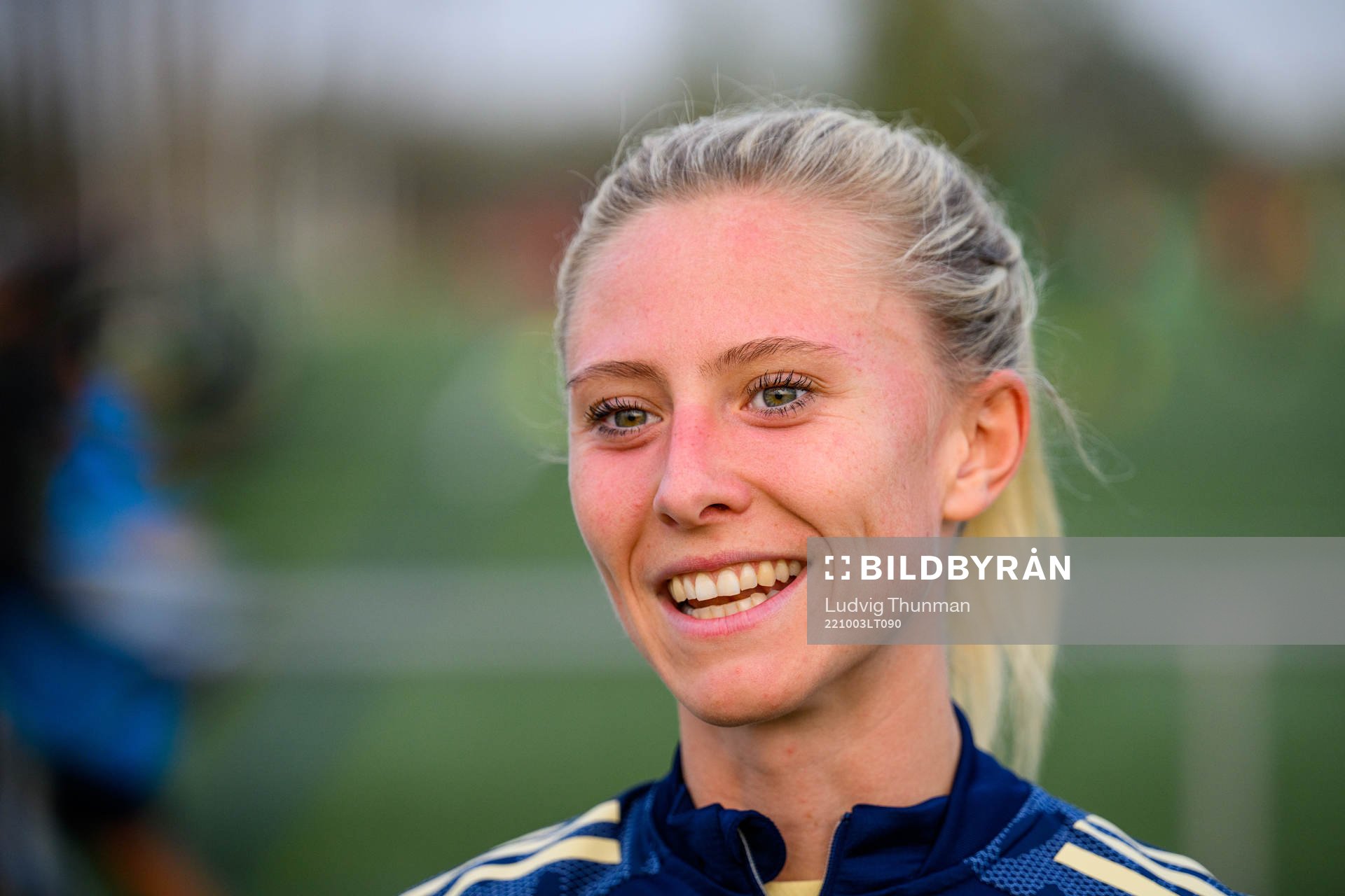 Rebecka Blomqvist is interviewed by the media