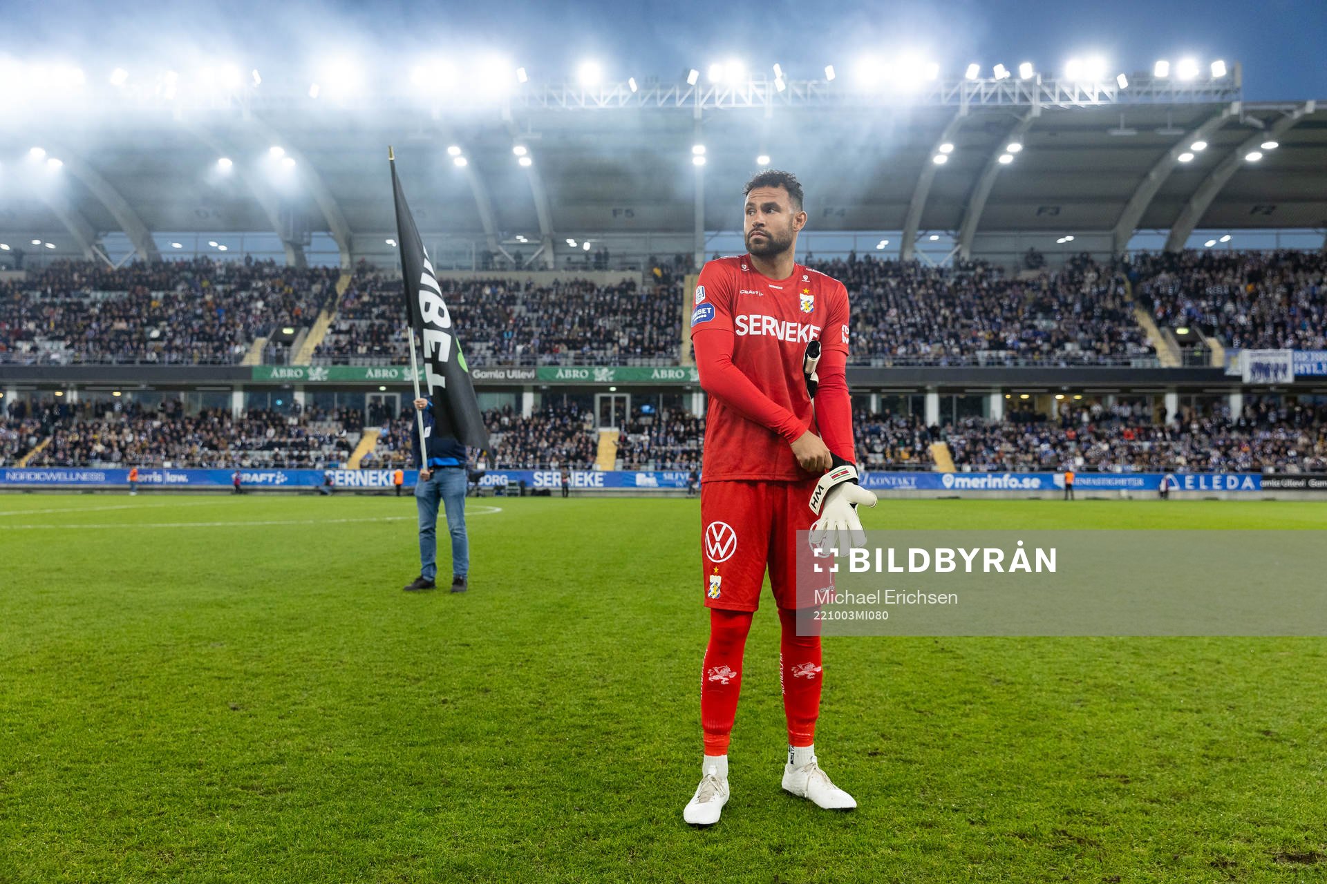 IFK Göteborgs målvakt Warner Hahn innan  fotbollsmatchen
