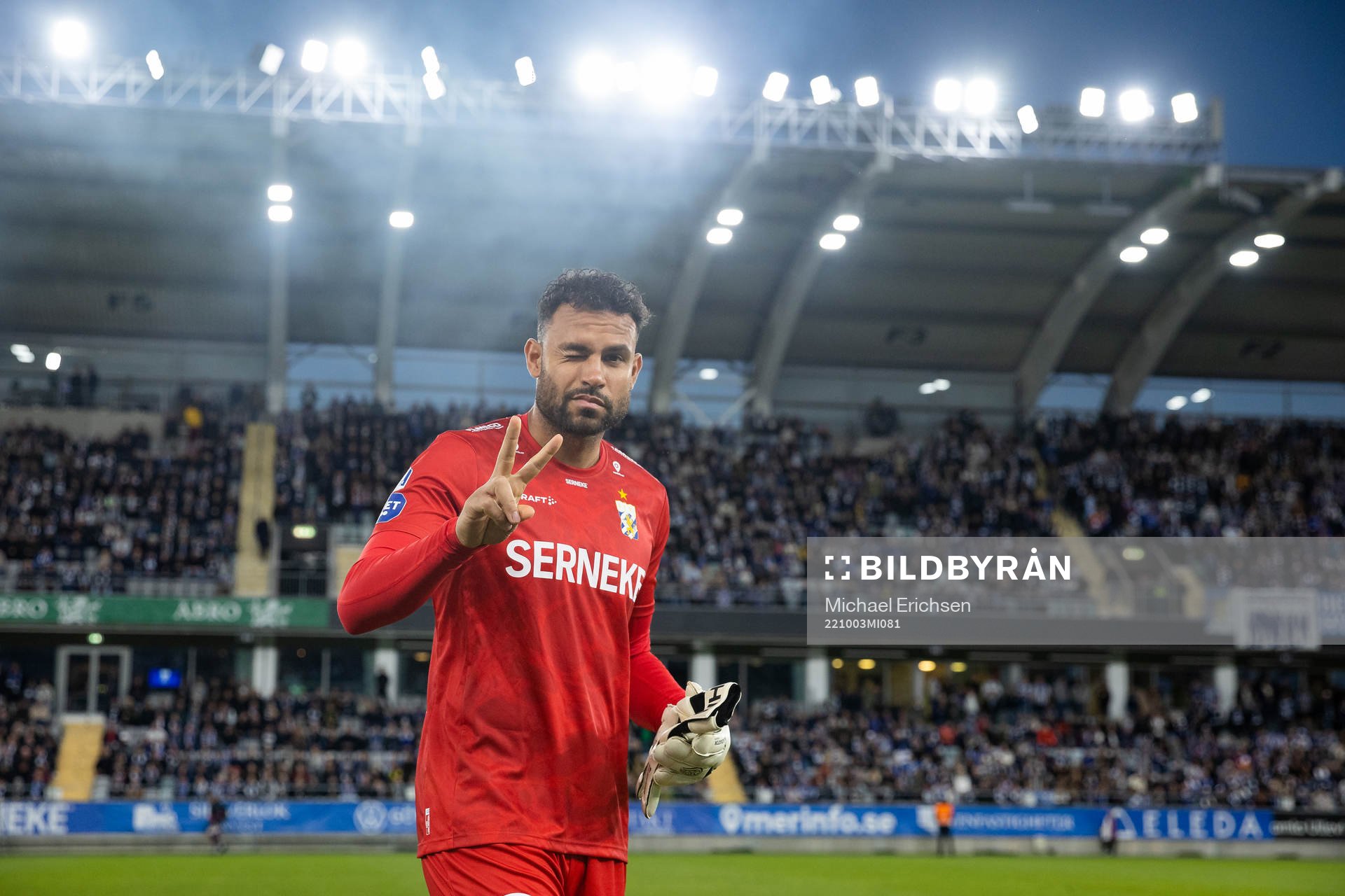 IFK Göteborgs målvakt Warner Hahn innan  fotbollsmatchen