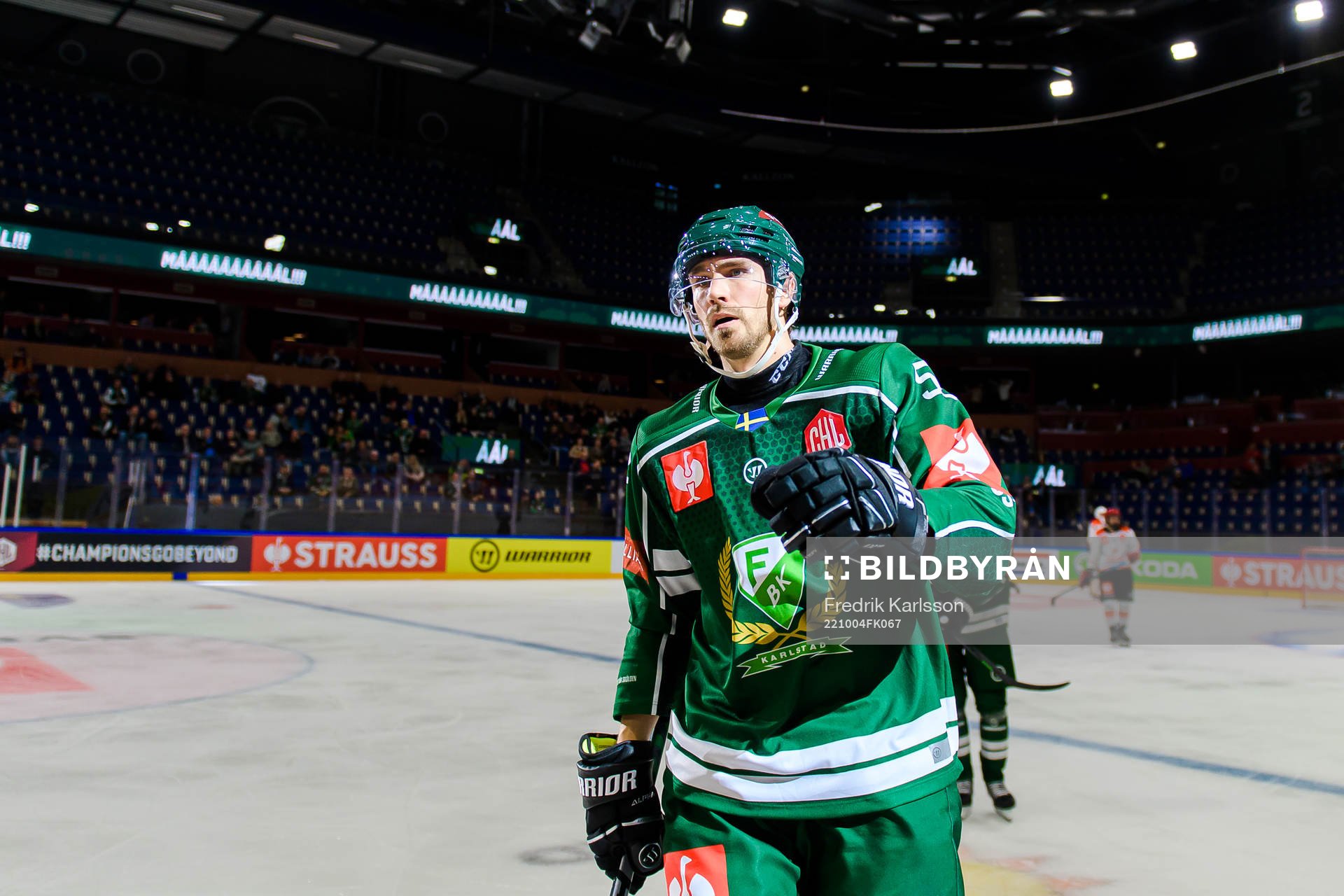 August Tornberg of Färjestad celebrates