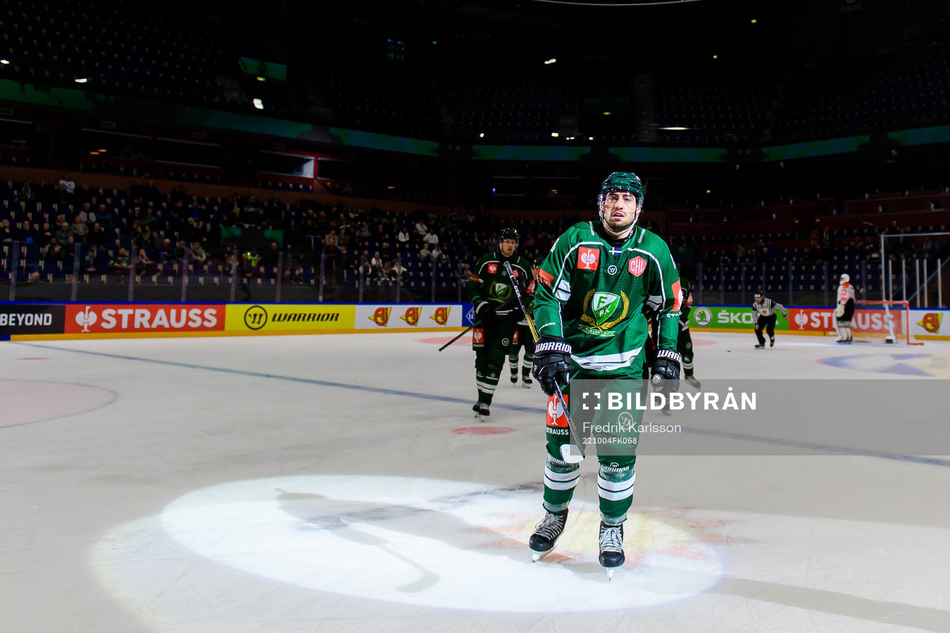 Remi Elie of Färjestad celebrates