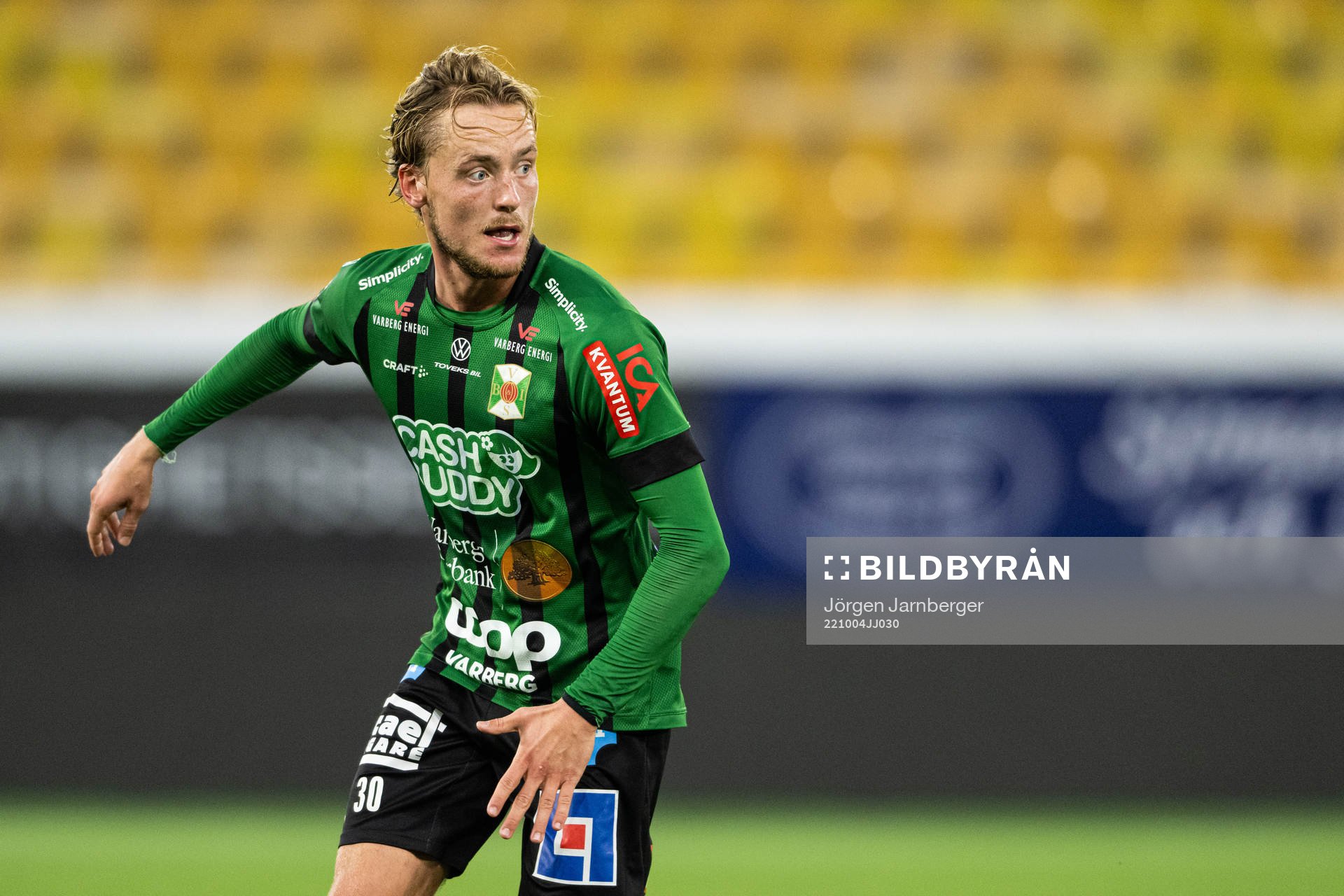 Varbergs Joel Sundström under semifinalen i U21 Allsvenskan mellan Elfsborg och Varberg den 4 oktober 2022 i Borås. 
