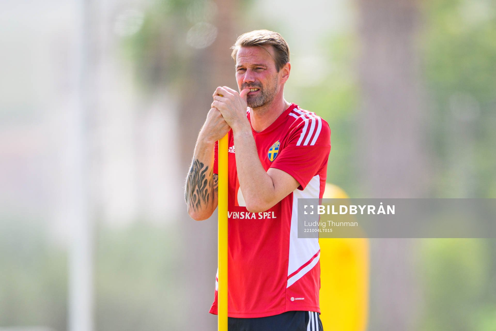 Manager Magnus Andersson of the Swedish women's national football team at a training session on October 4, 2022 in Cordoba. 