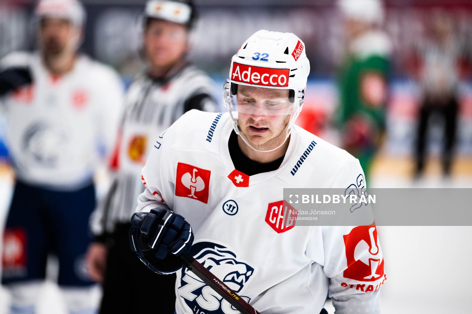 Lucas Wallmark of ZSC Lions looks dejected