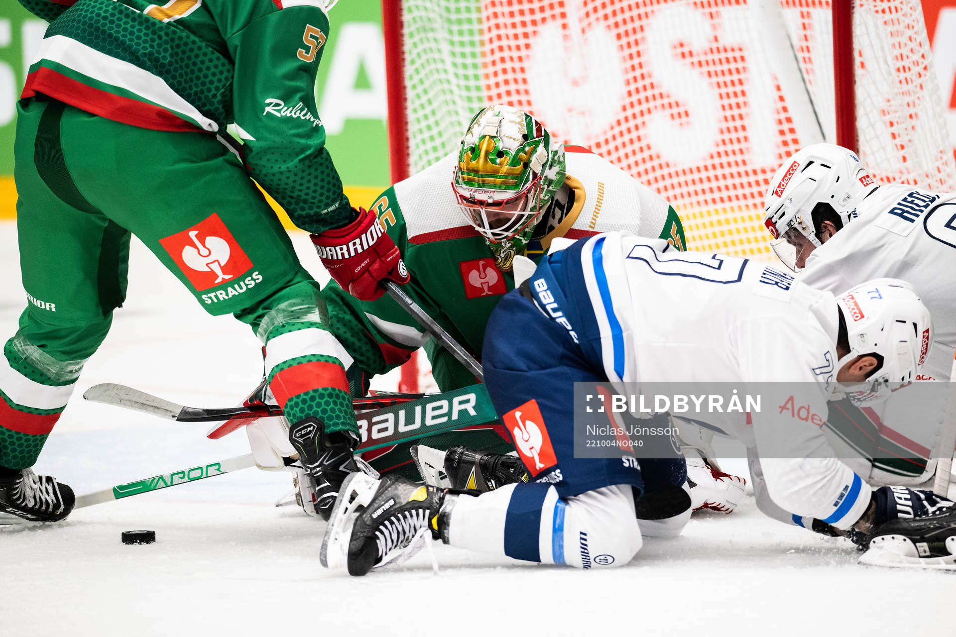 Jerome Bachofner and Willi Riedi of ZSC Lions against