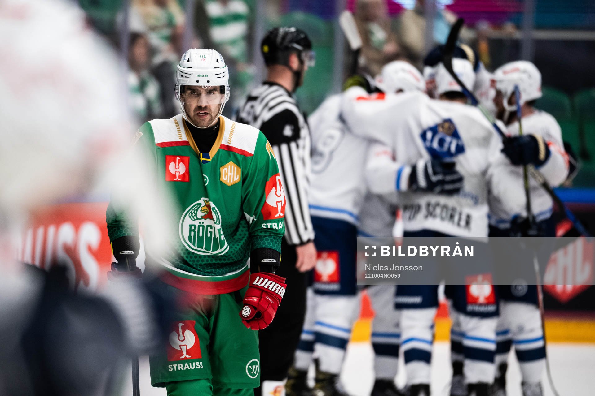 Ludvig Larsson of Rögle looks dejected