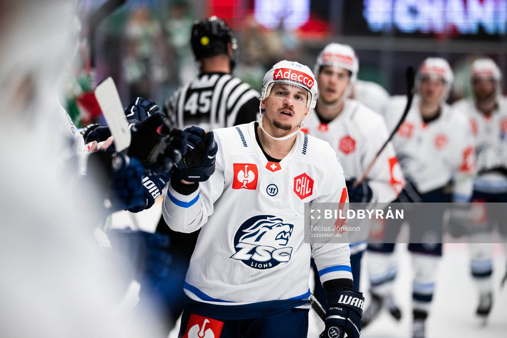 Sven Andrighetto of ZSC Lions celebrates