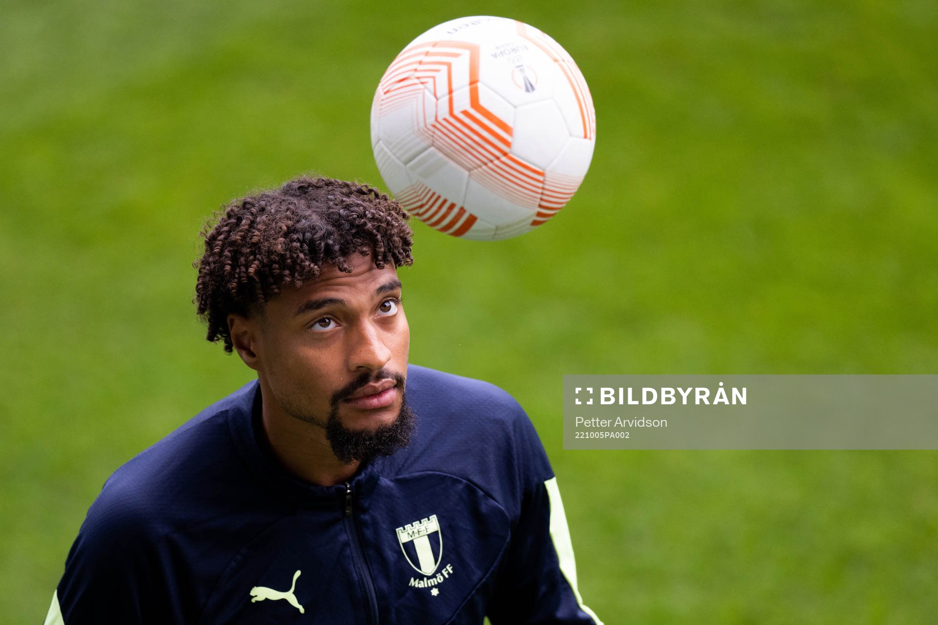 Joseph Ceesay of Malmö FF during a training session with Malmö FF on October 5, 2022 in Malmö. 
