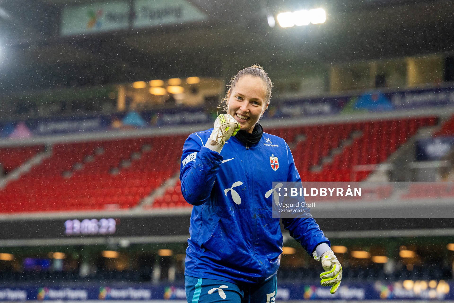 Goalkeeper Aurora Mikalsen of the Norwegian women's