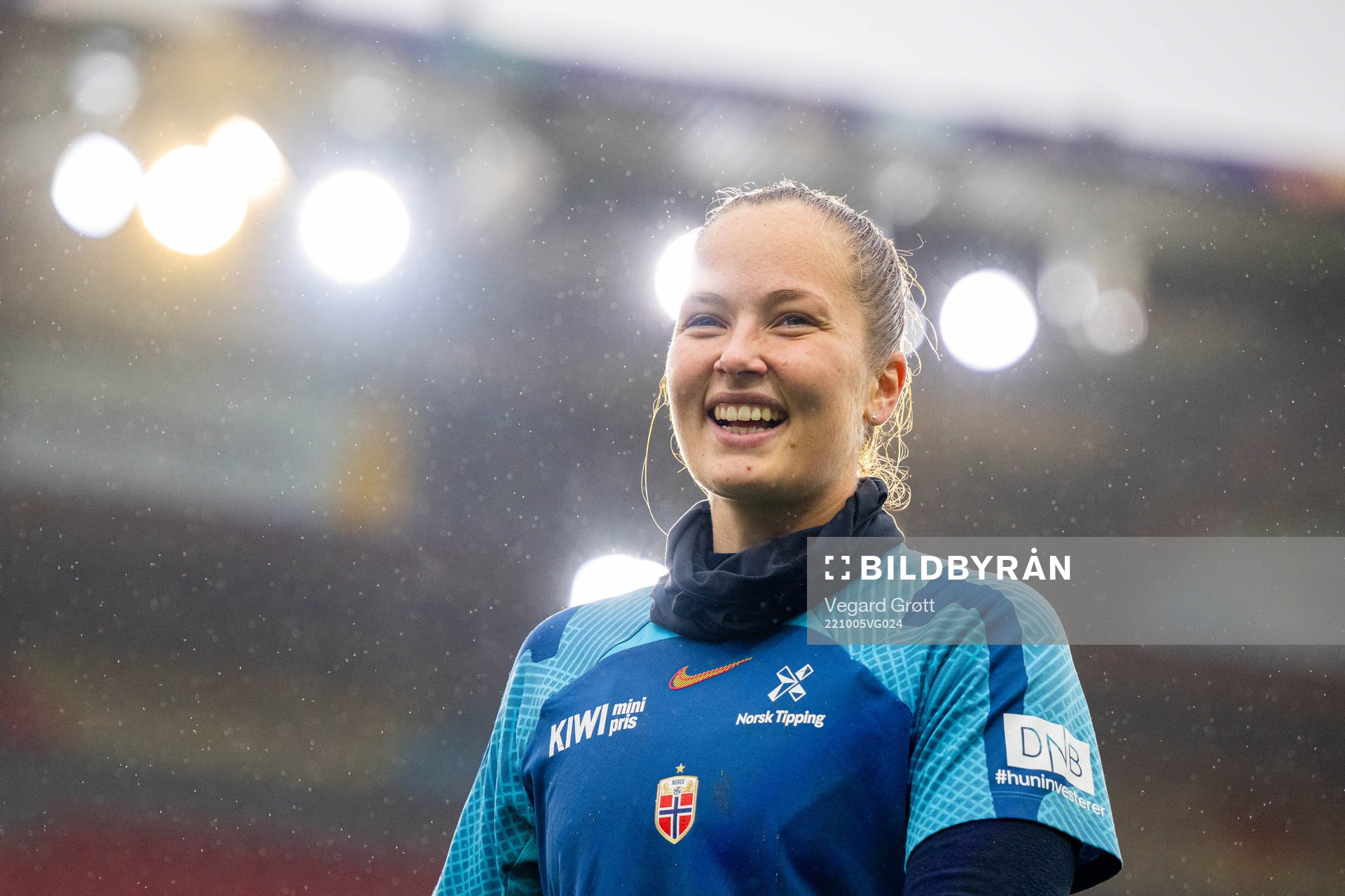 Goalkeeper Aurora Mikalsen of the Norwegian women's