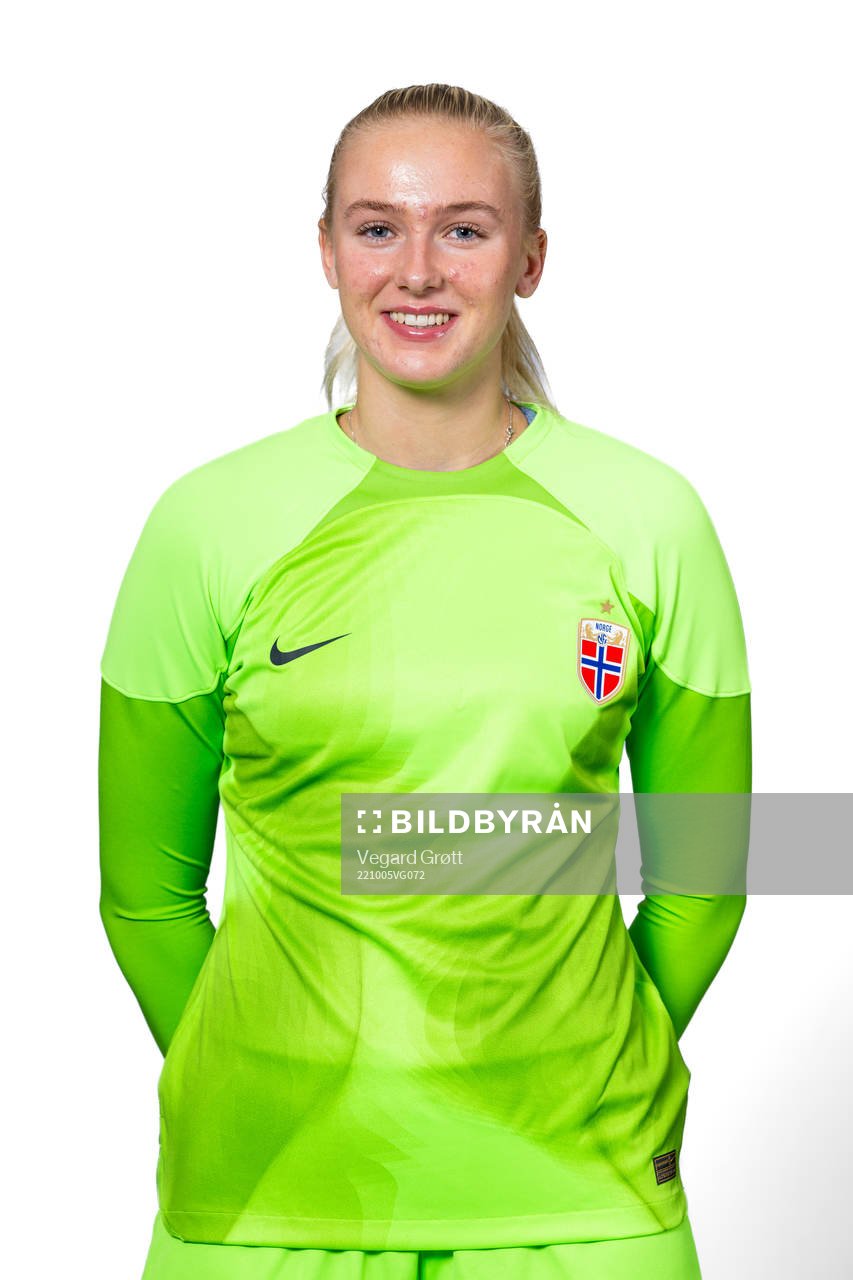 Goalkeeper Selma Panengstuen of the Norwegian women's national football team poses for a portrait on October 5, 2022 in Oslo. 