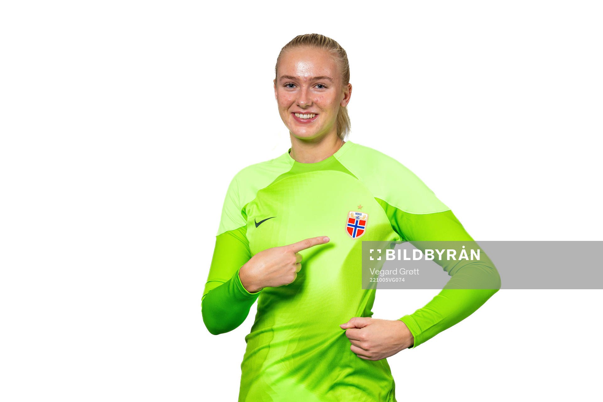 Goalkeeper Selma Panengstuen of the Norwegian women's