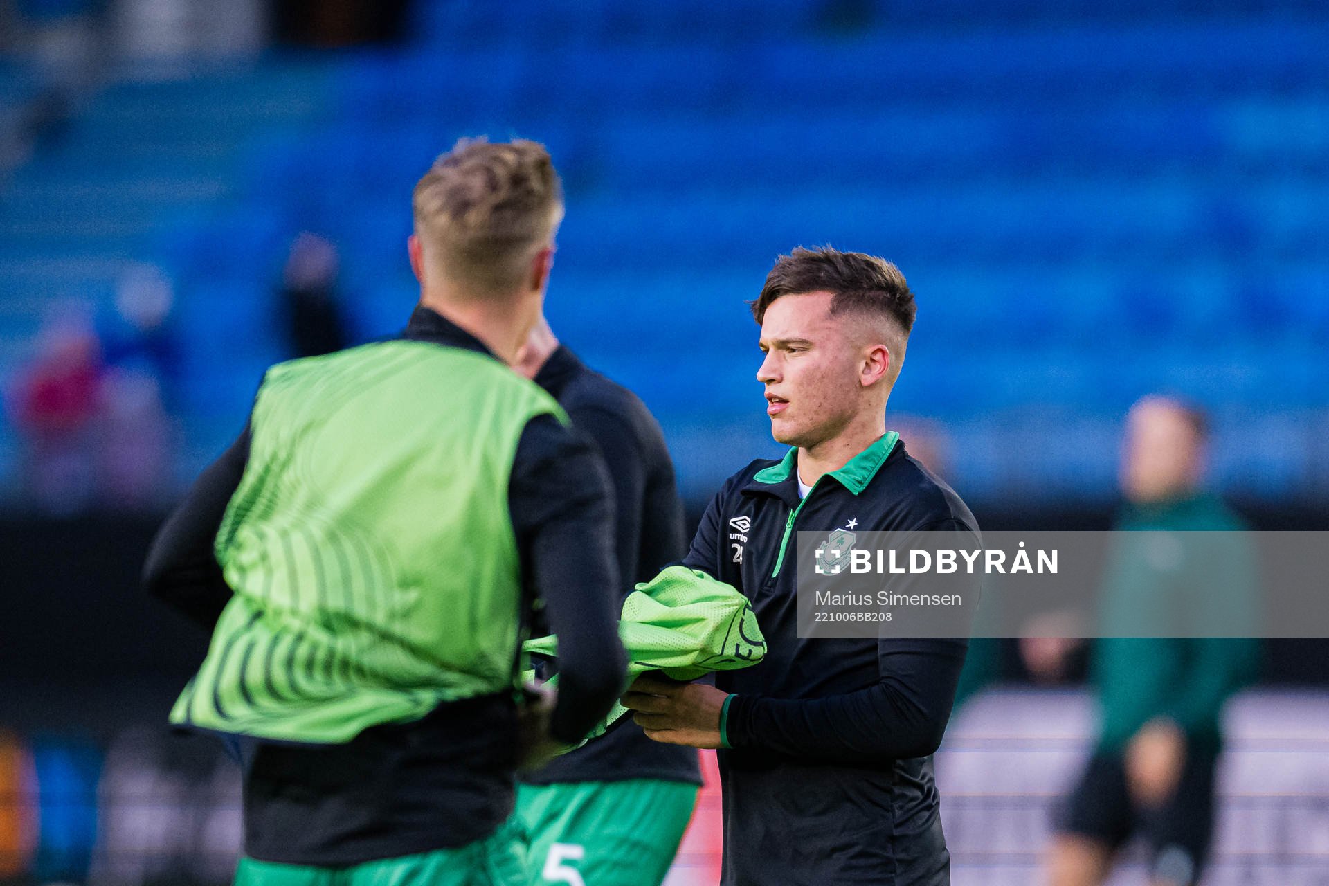 Justin Ferizaj of Shamrock Rovers warms up ahead of the UEFA Europa Conference League match between Molde and Shamrock Rovers on October 6, 2022 in Molde.