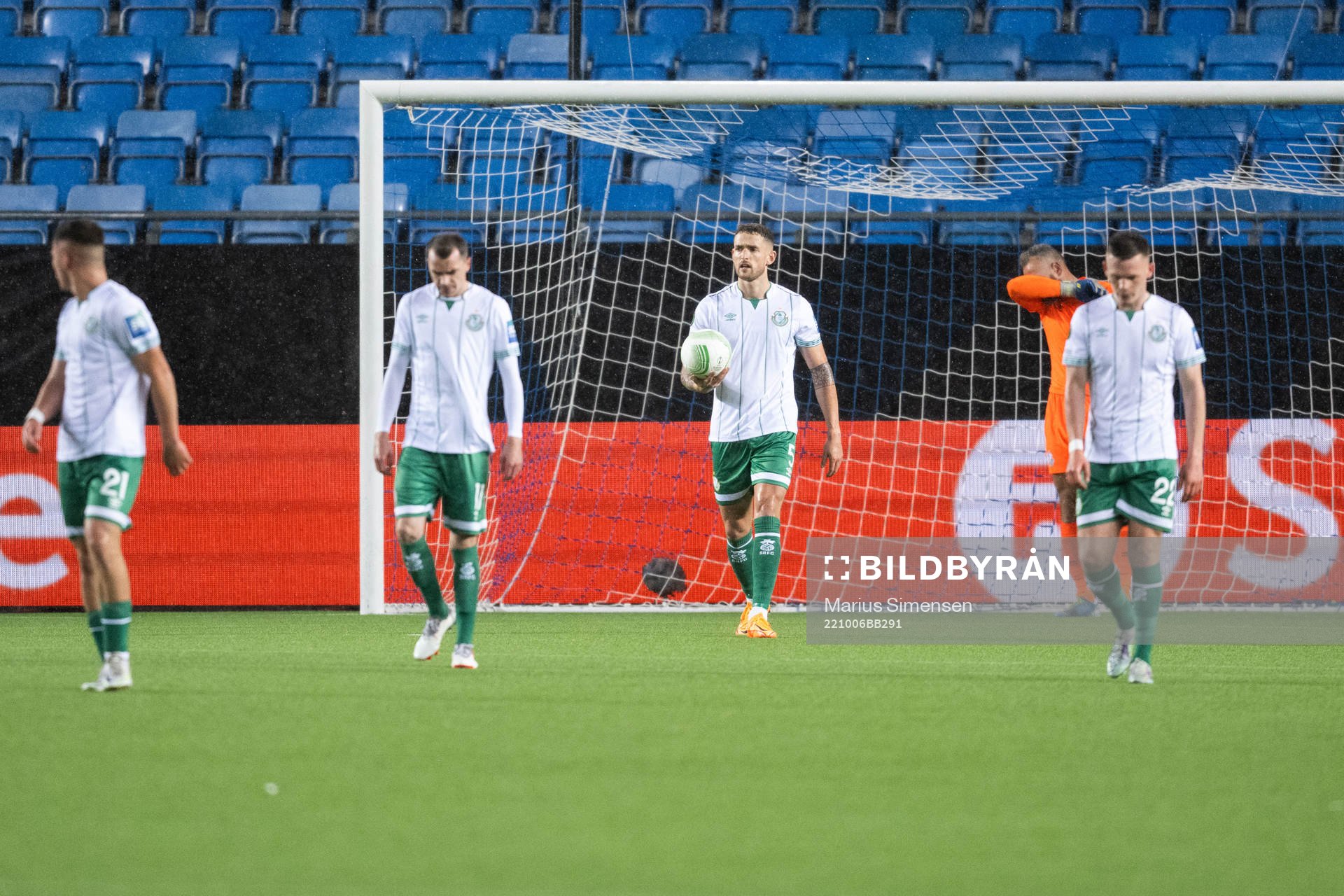 Lee Grace of Shamrock Rovers looks dejected