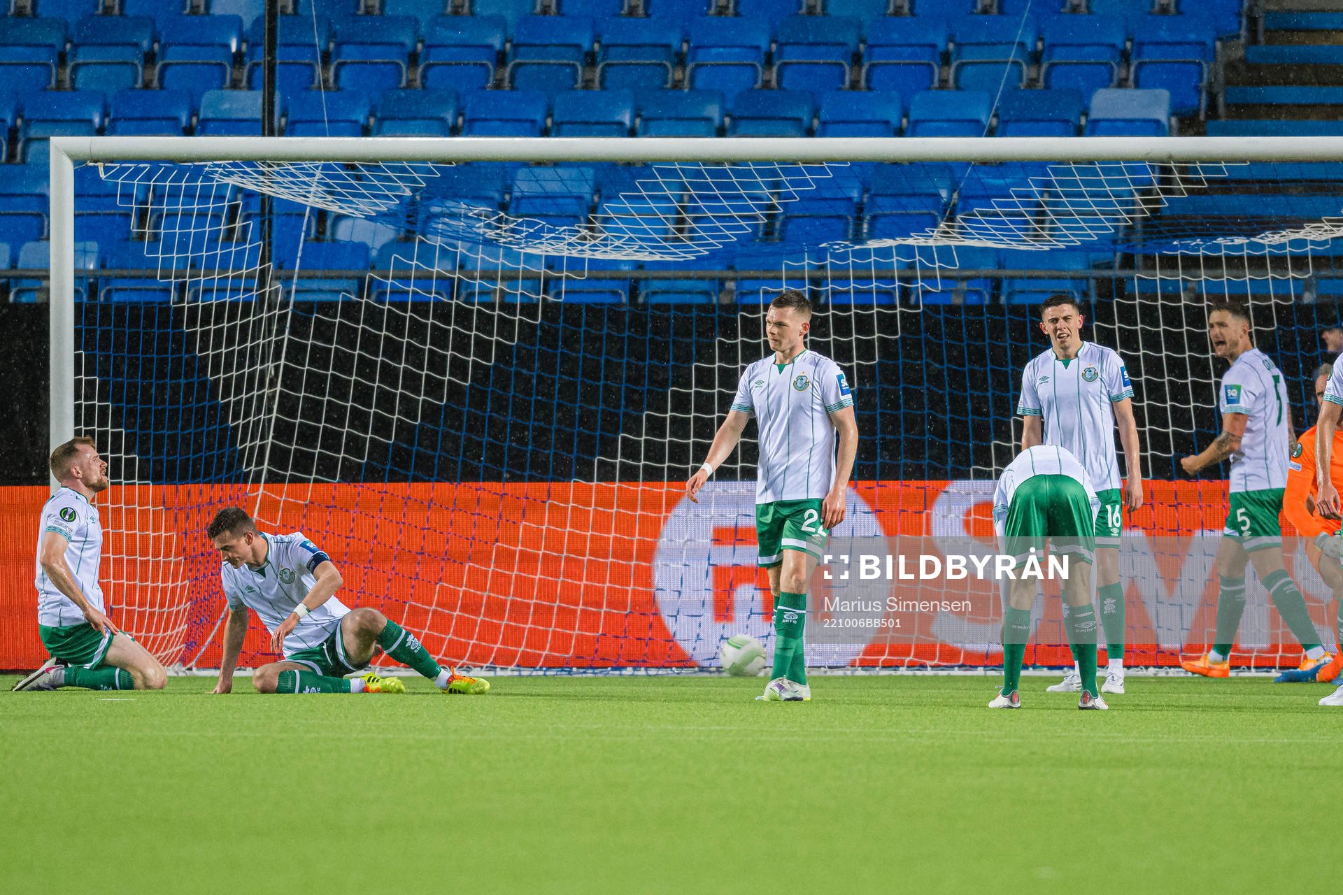 Andy Lyons, Gary O Neill and Lee Grace of Shamrock Rovers