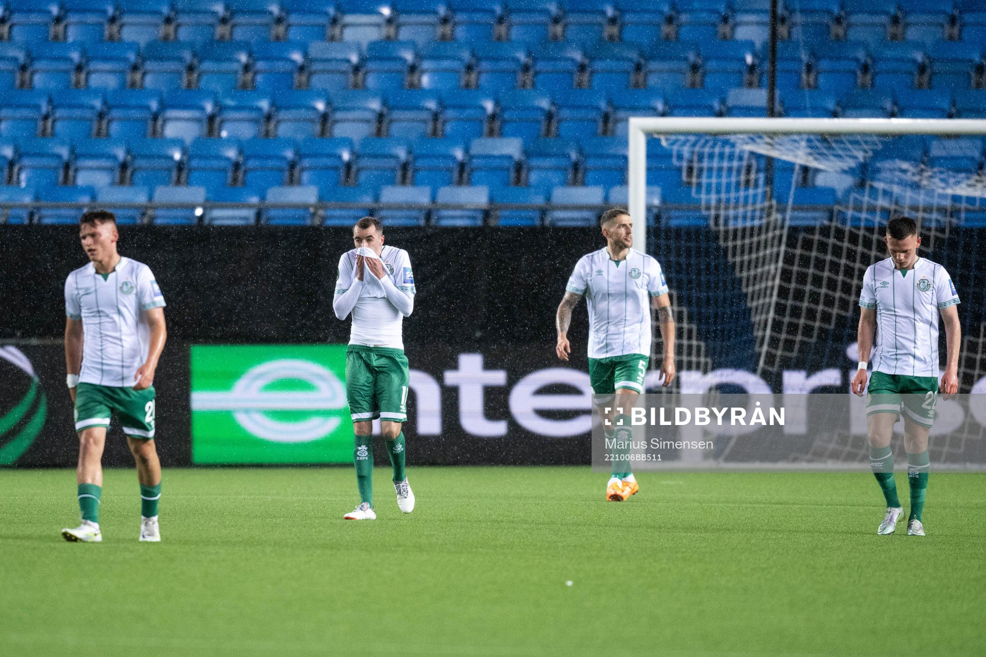 Sean Kavanagh of Shamrock Roverslooks dejected