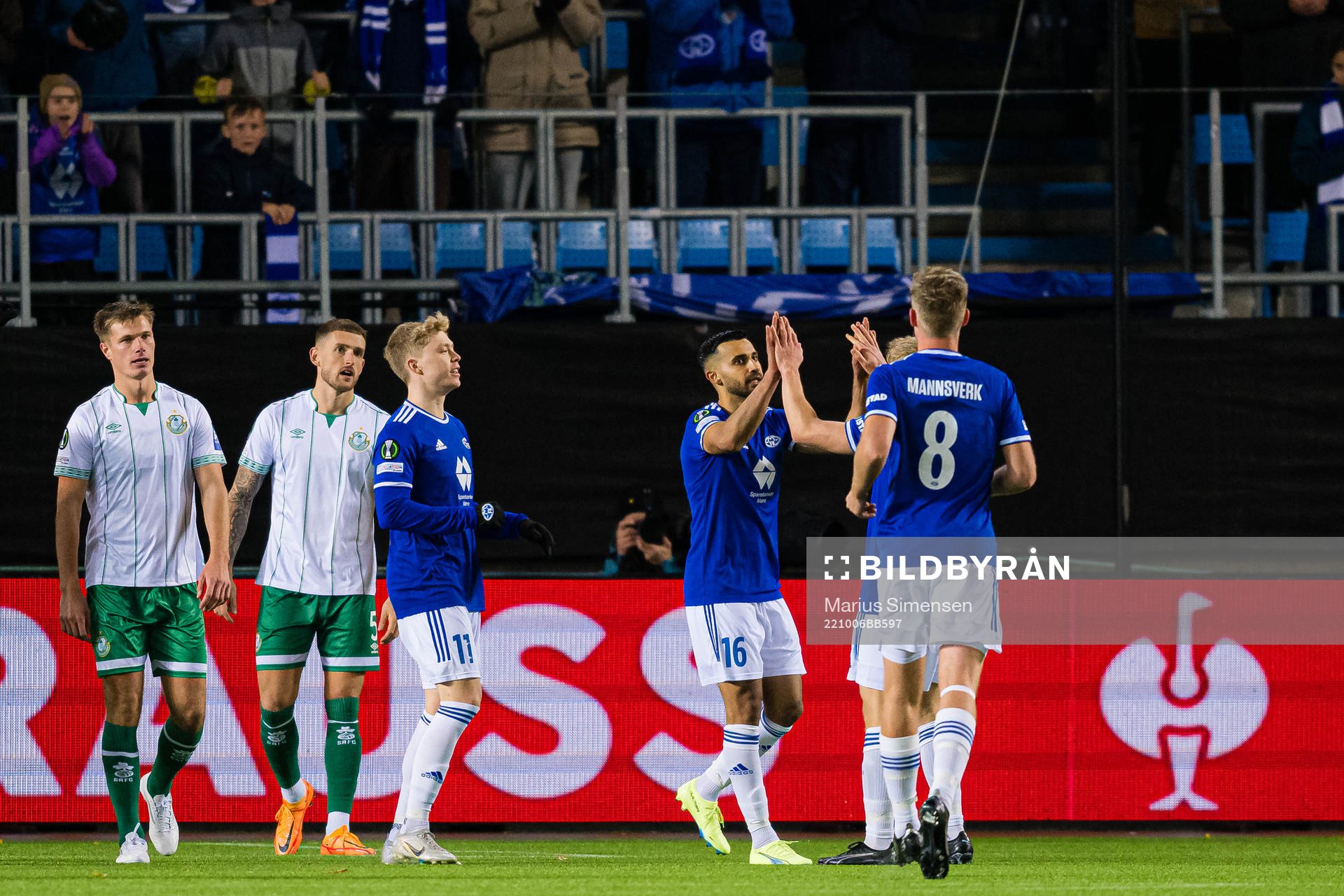 Etzaz Hussain of Molde celebrates