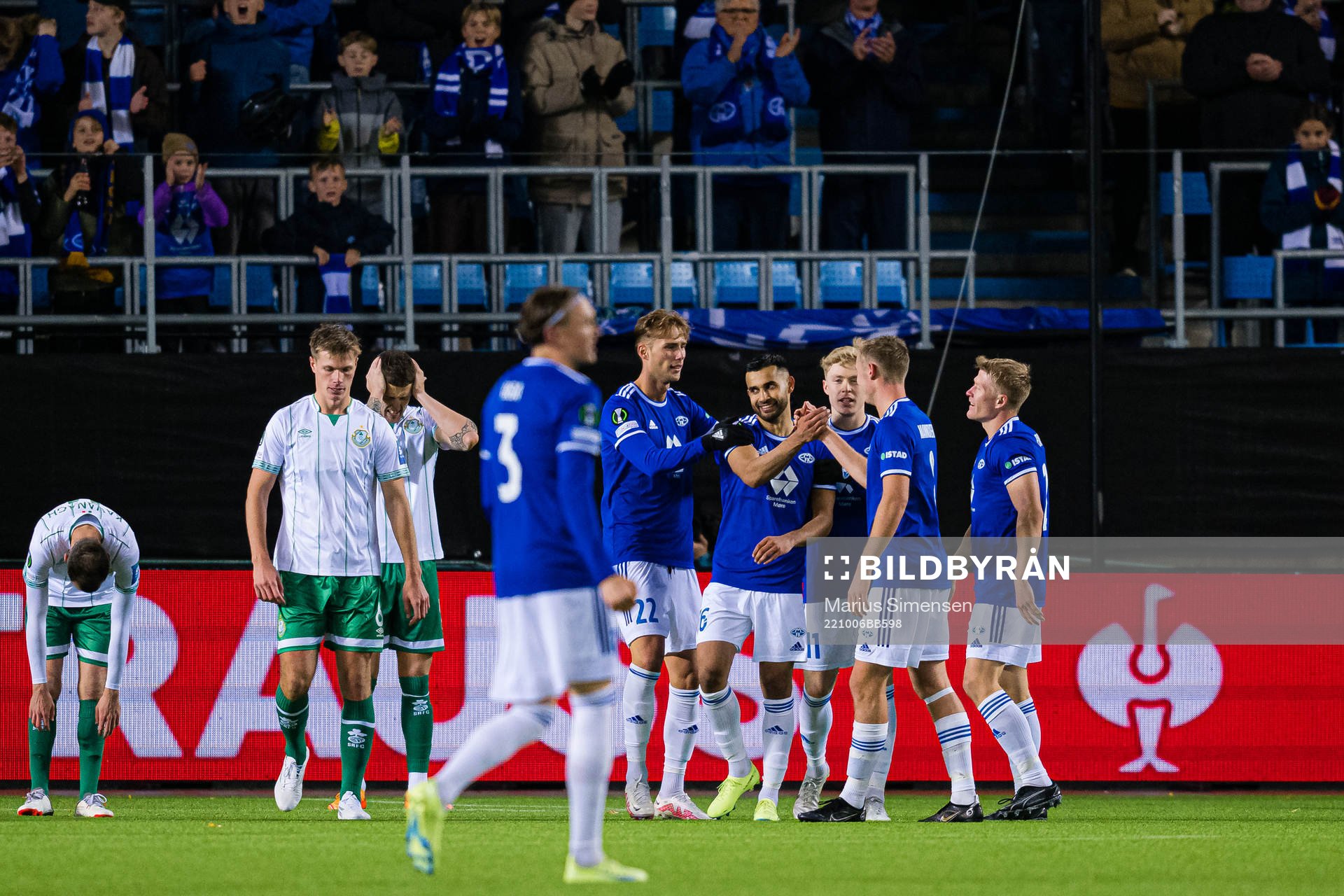 Etzaz Hussain of Molde celebrates