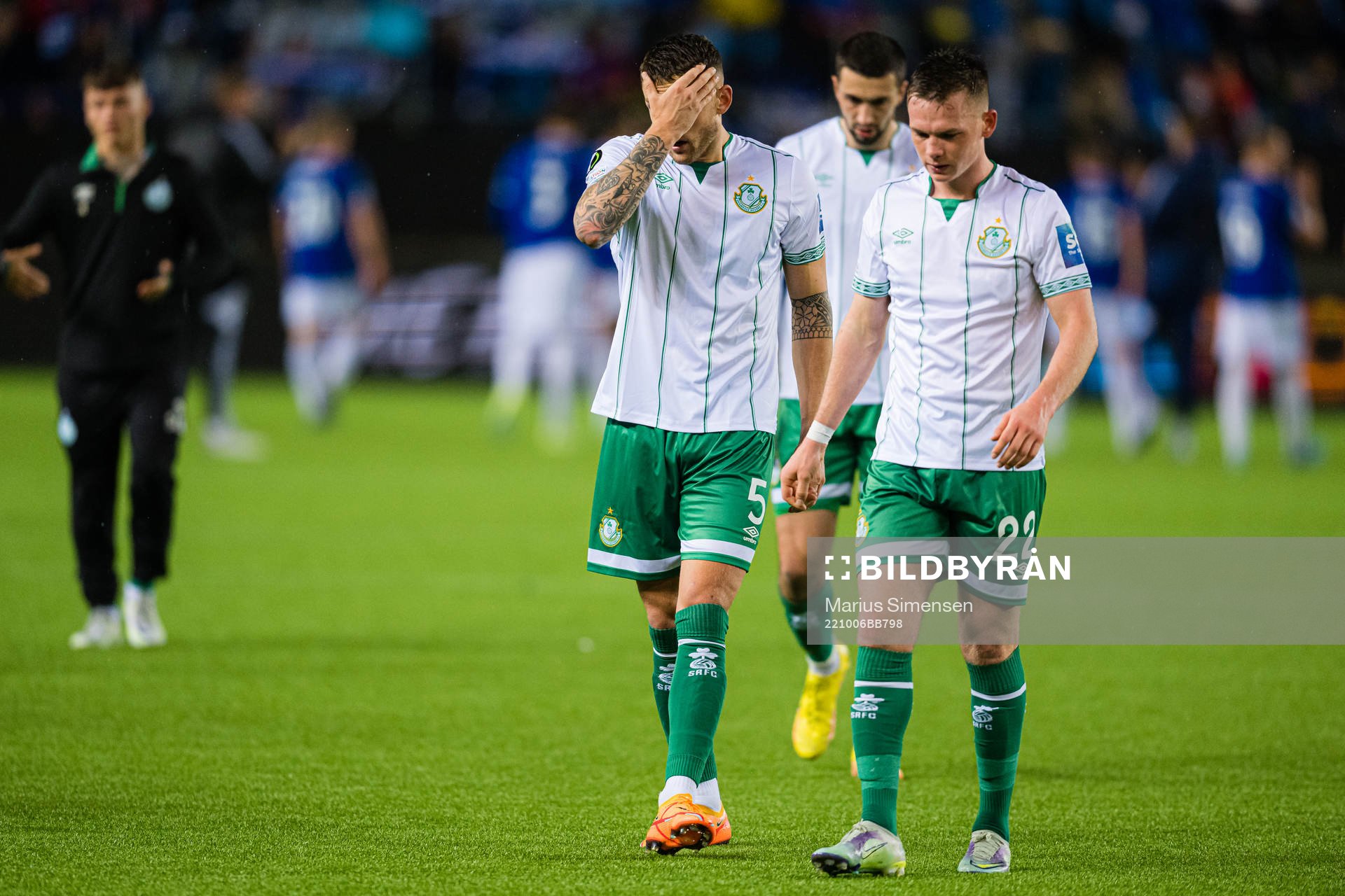 Lee Grace and Andy Lyons of Shamrock Rovers looks dejected