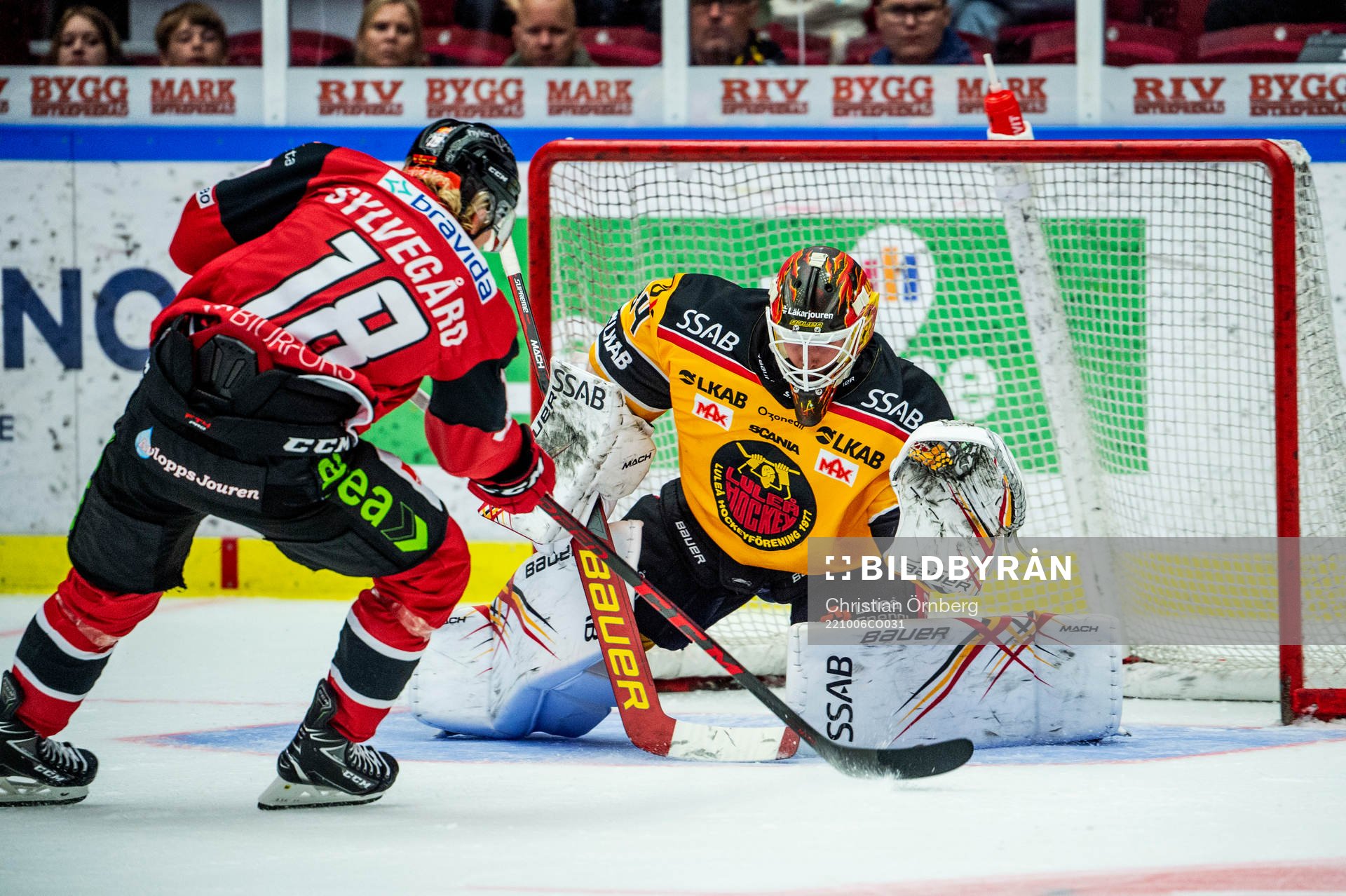 Malmö Redhawks Marcus Sylvegård gör 1-2 på Luleås
