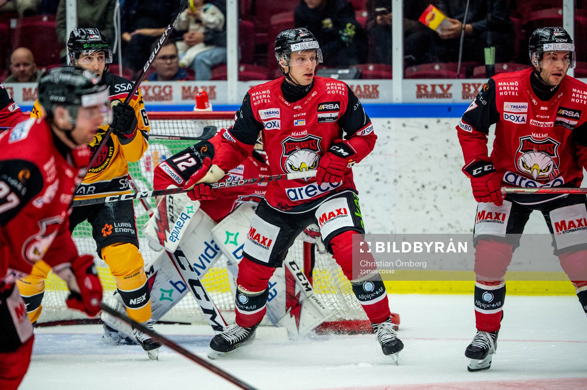 Malmö Redhawks Theodor Johnsson i mitten