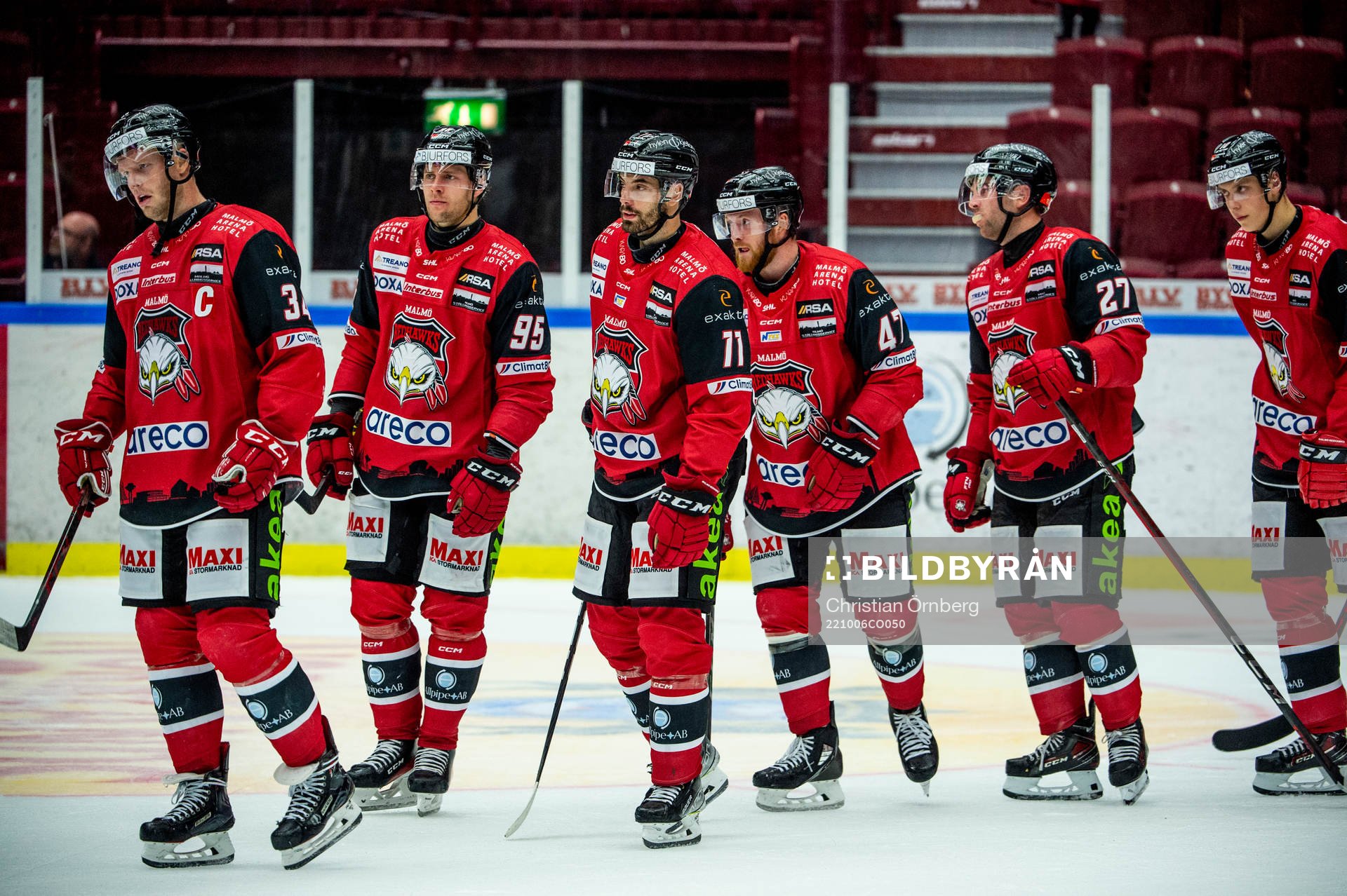 Malmö Redhawks spelare deppar