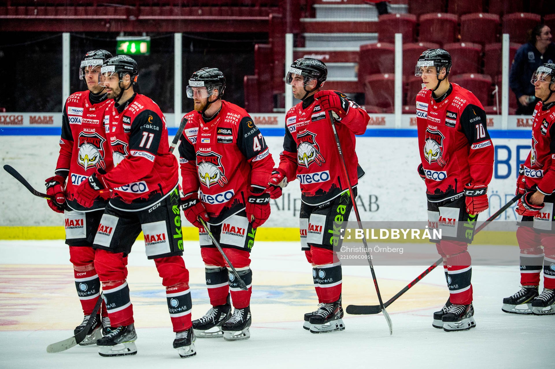Malmö Redhawks spelare deppar