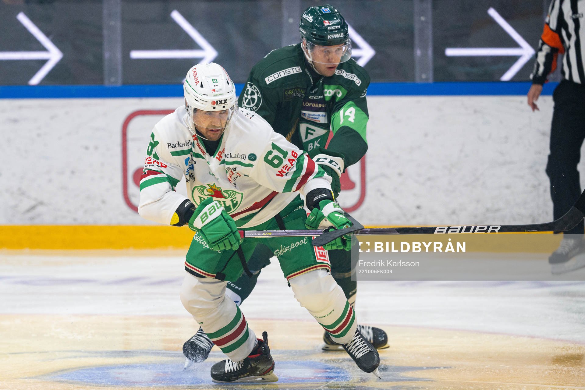 Rögles Ludvig Larsson och Färjestads Victor Ejdsell