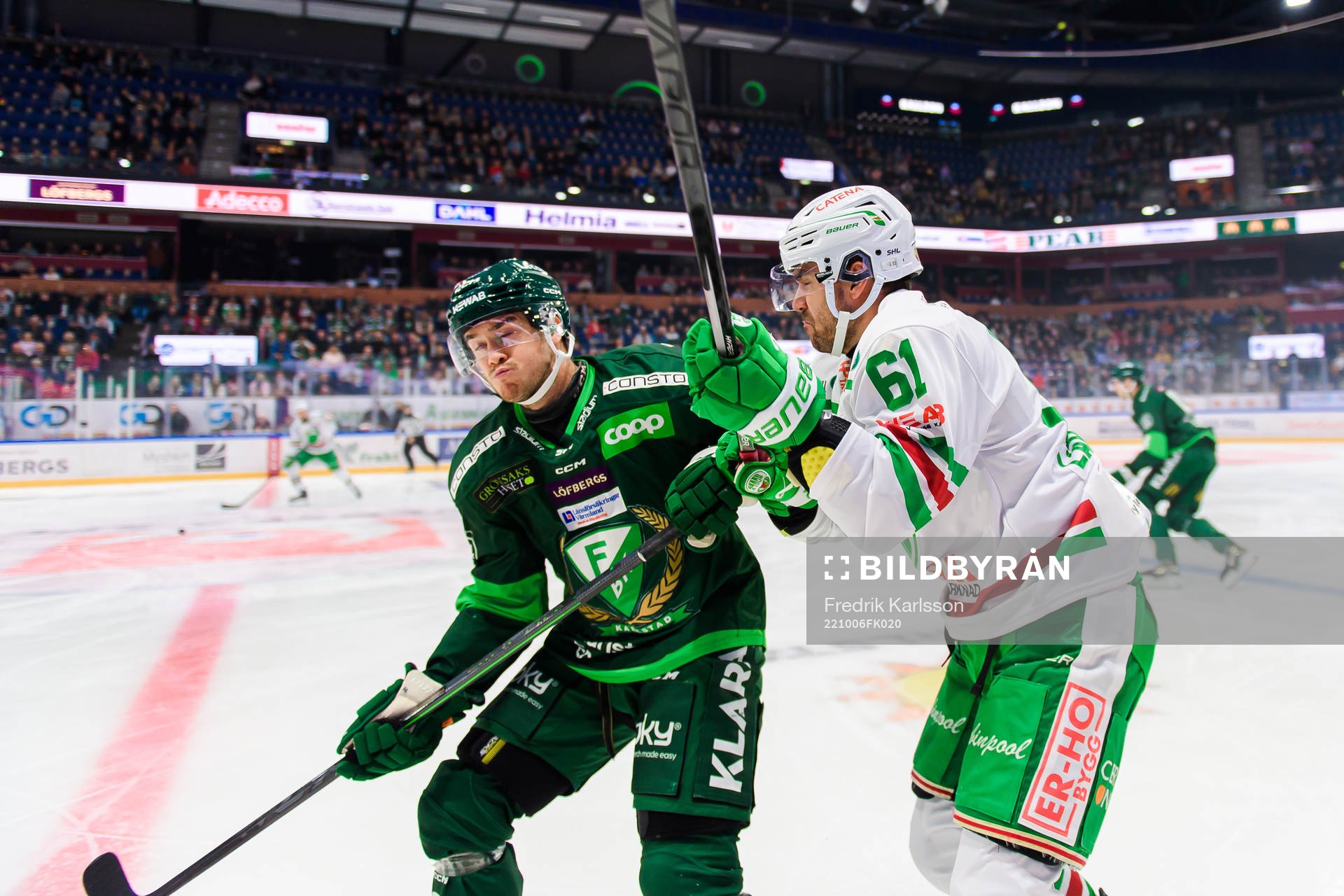 Färjestads Michael Lindqvist och Rögles Ludvig Larsson
